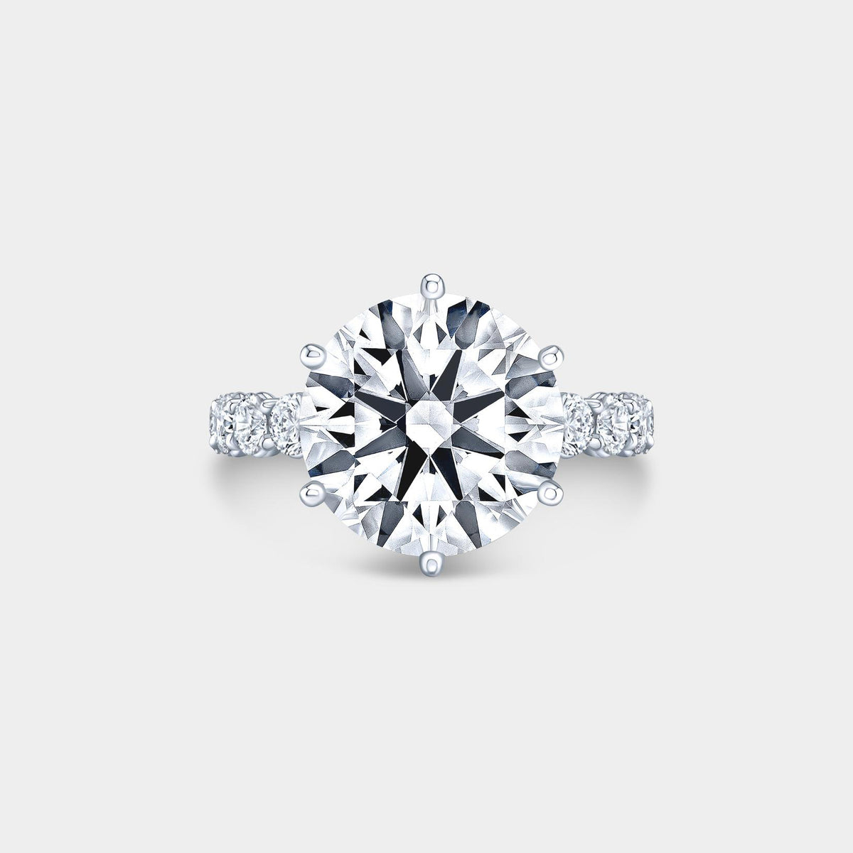7ct Round Diamond Double Gallery Platinum Engagement Ring 