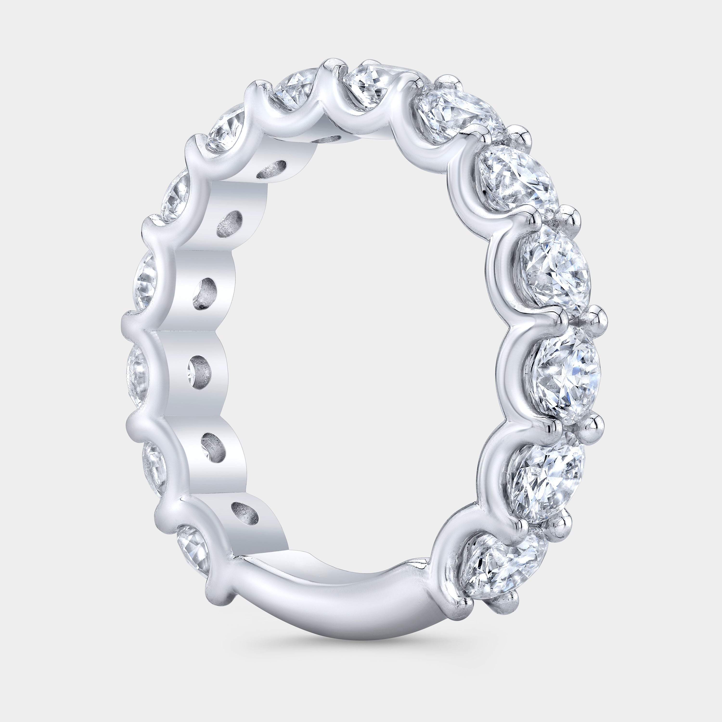 2ct Round Diamond U Gallery 3/4 Way Platinum Wedding Band