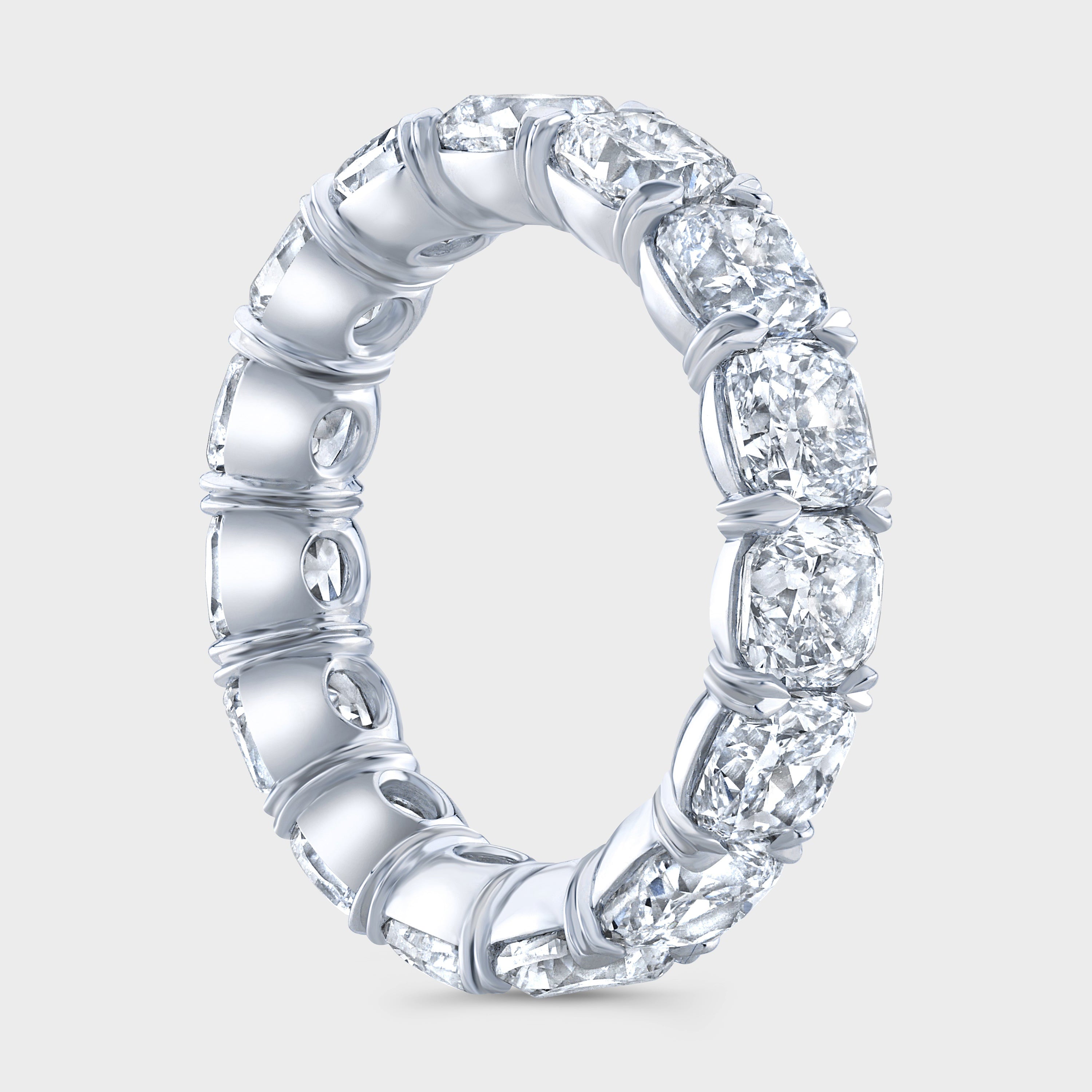 7.25ct Cushion Diamond Platinum Eternity Band