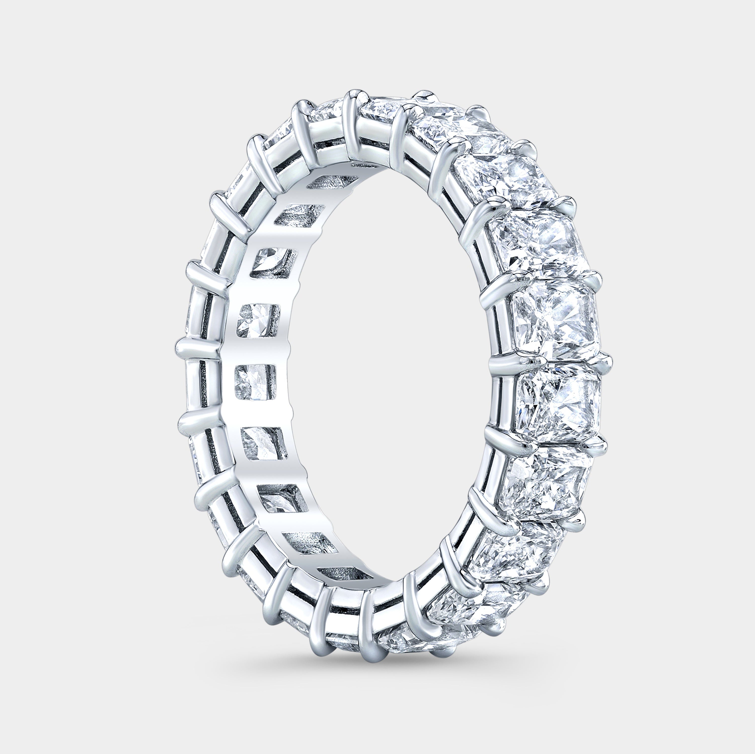 5ct Radiant Diamond Platinum Eternity Band