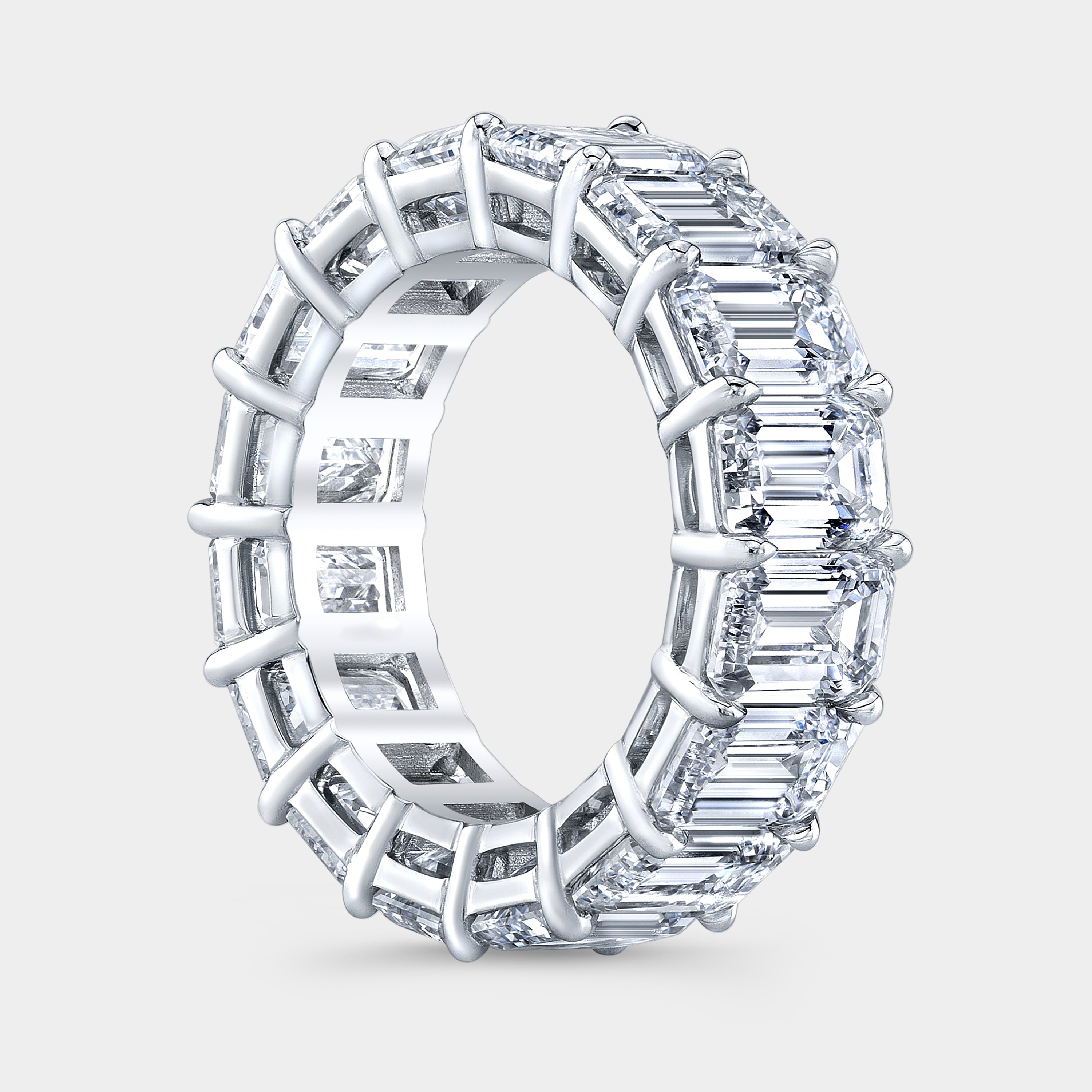 13ct Emerald Diamond Platinum Eternity Band