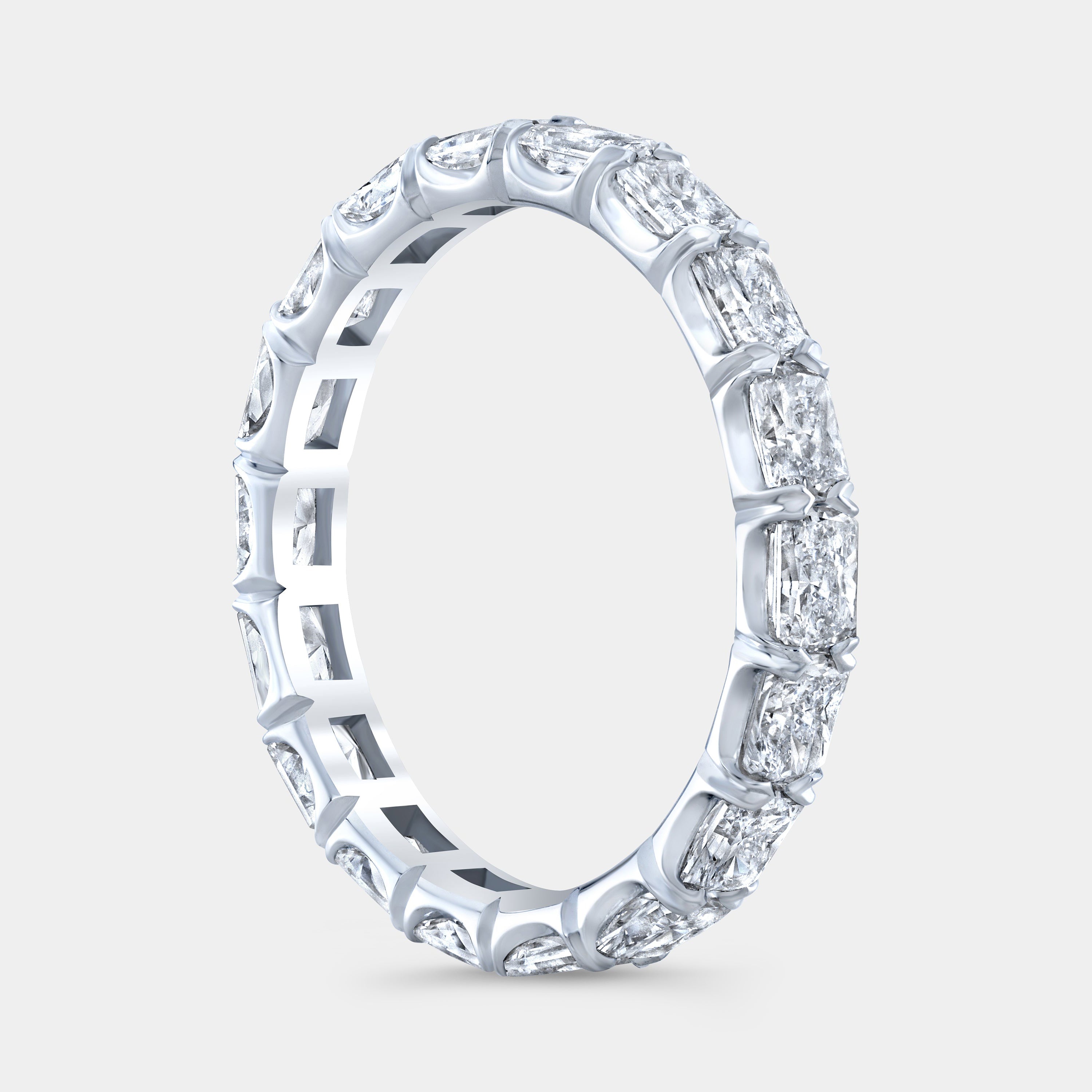 2ct Radiant Diamond East West Petite Platinum Eternity Band