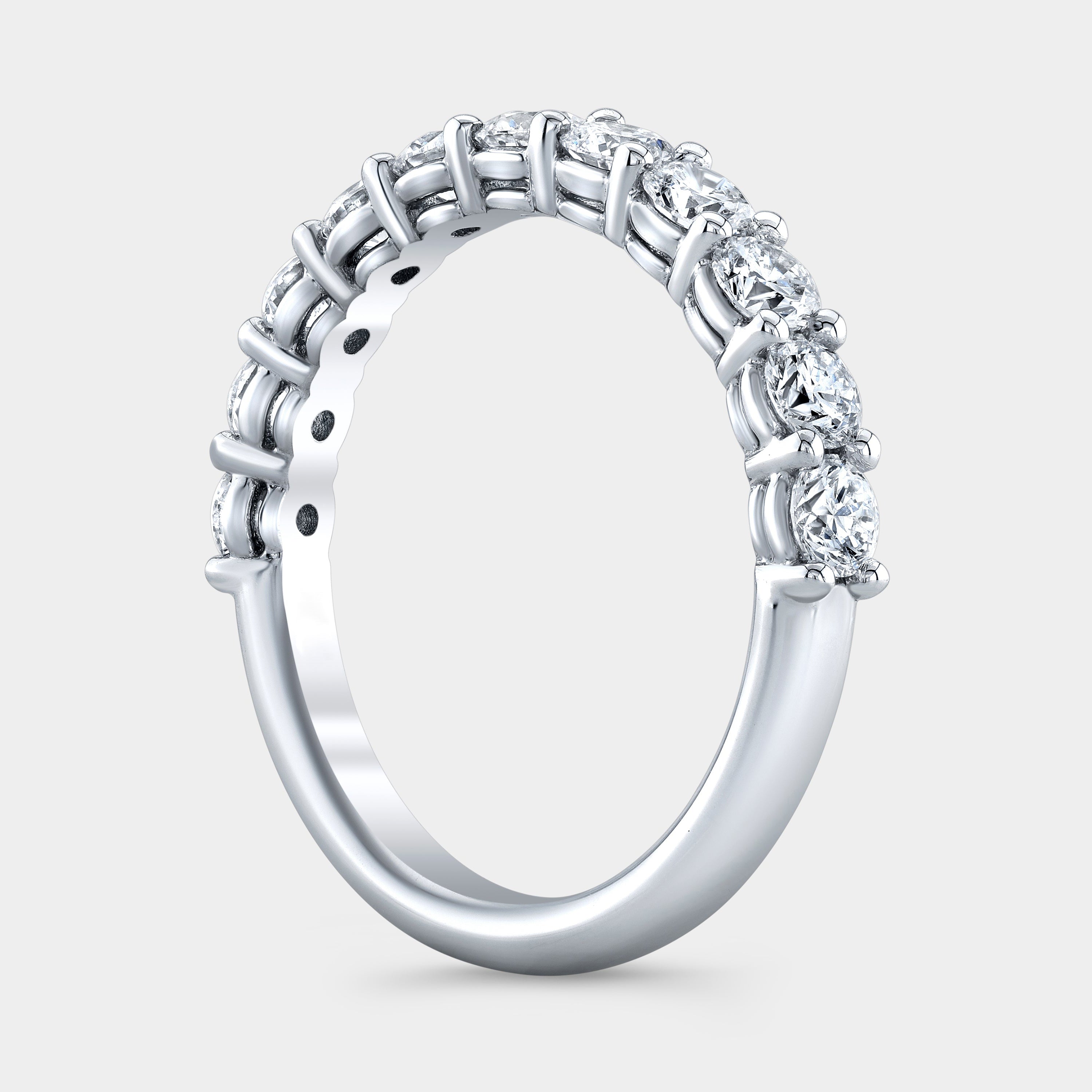 1ct Lab Grown Round Diamond Double Gallery 2.80mm White Gold Wedding Band in 18k white gold