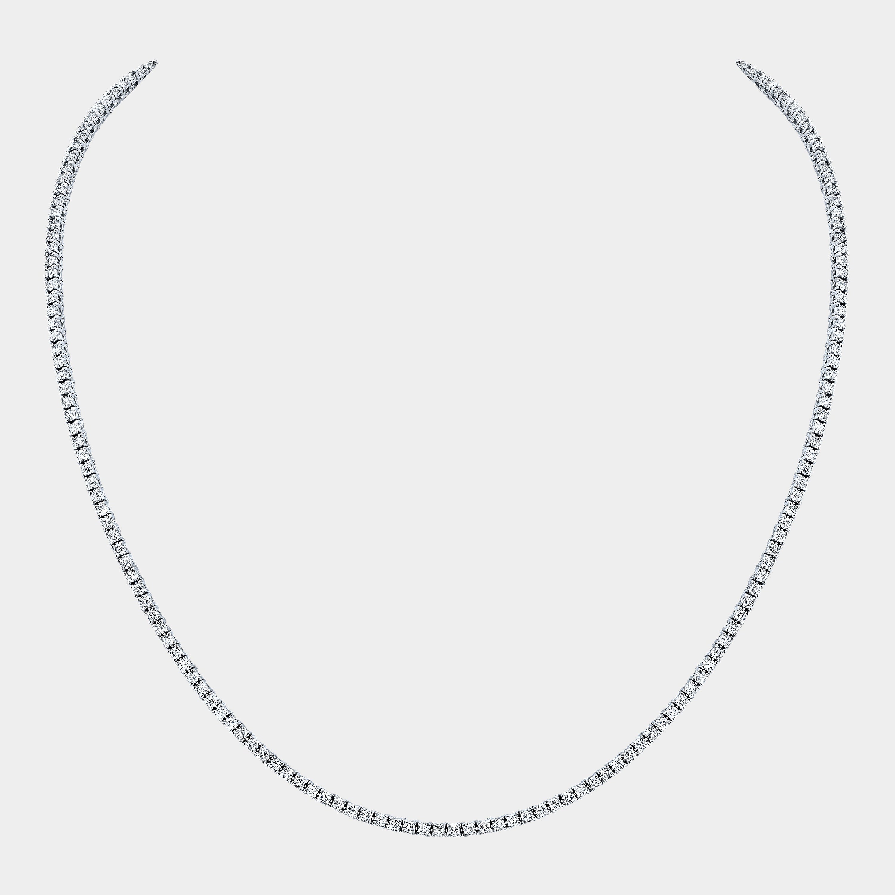 7.50ct Round Diamond Choker White Gold Tennis Necklace in 14k White Gold