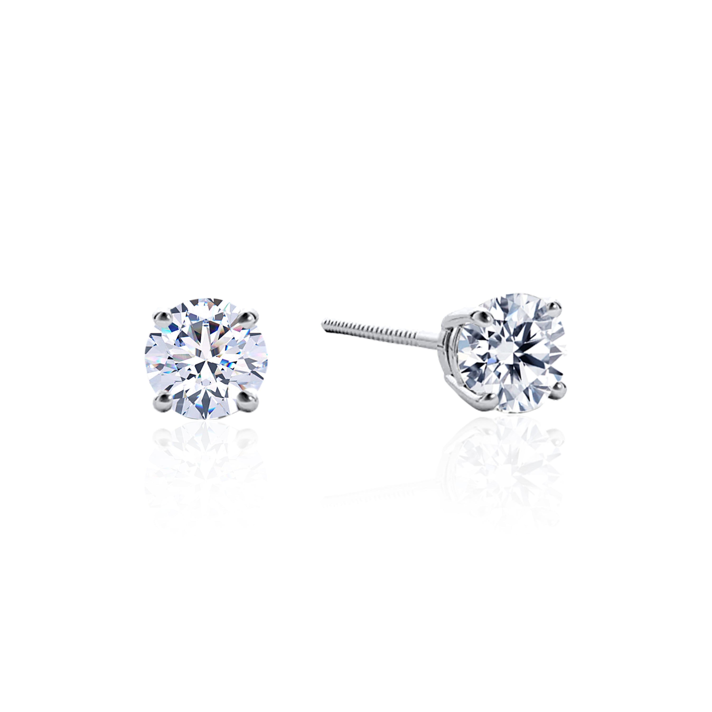#Metal_14K White Gold#Total Carat Weight_1/2#Post Type_Threaded / Screw On and Off