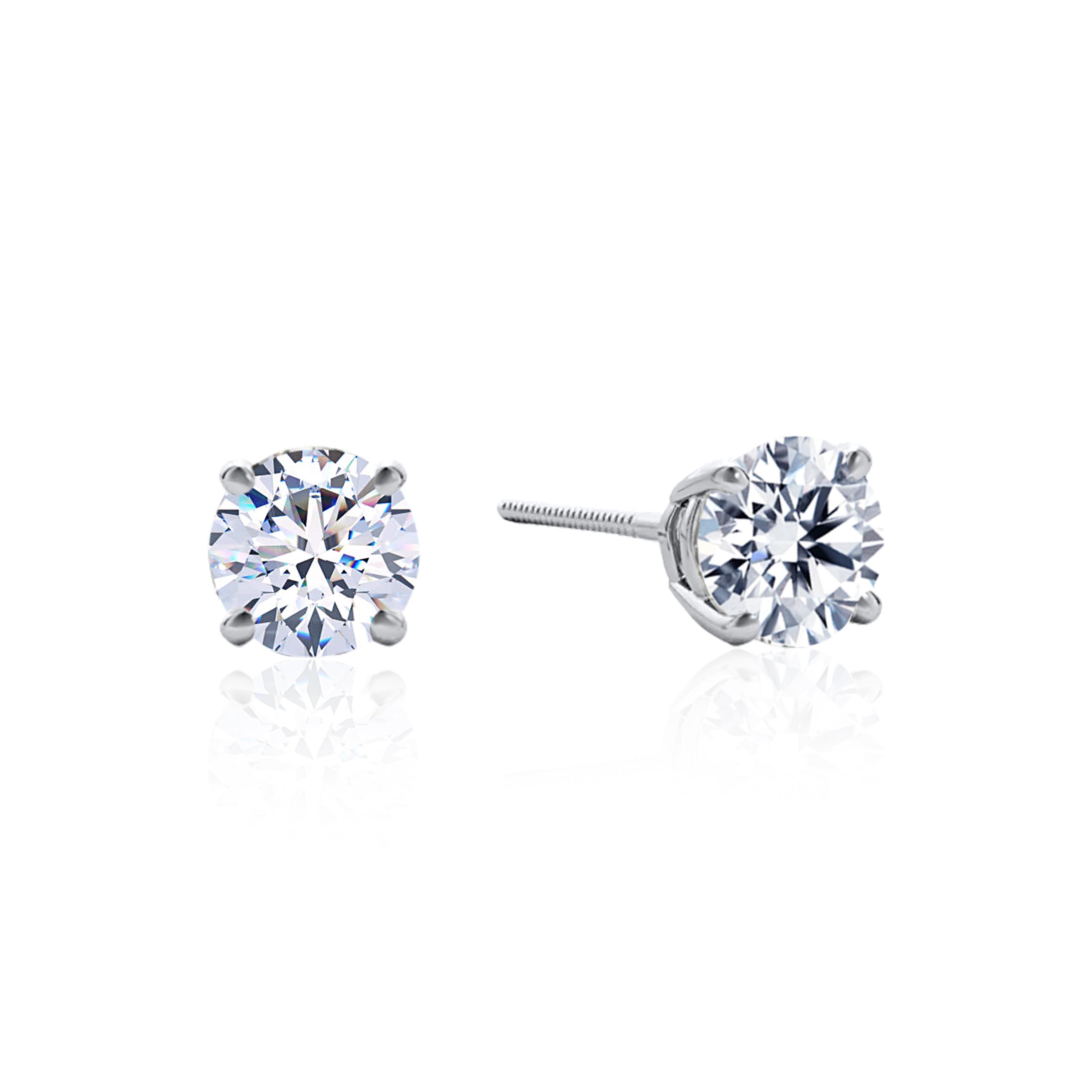 #Metal_14K White Gold#Total Carat Weight_1#Post Type_Threaded / Screw On and Off