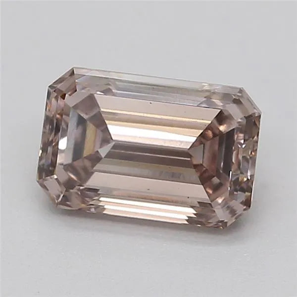 0.65ct Emerald Lab Grown Diamond (Colour Light Brown, Clarity VS1, IGI Certified)