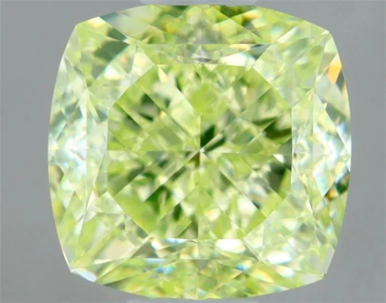 0.70ct Cushion brilliant Natural Diamond (Colour Fancy Light Green, Clarity VVS2, GIA Certified)