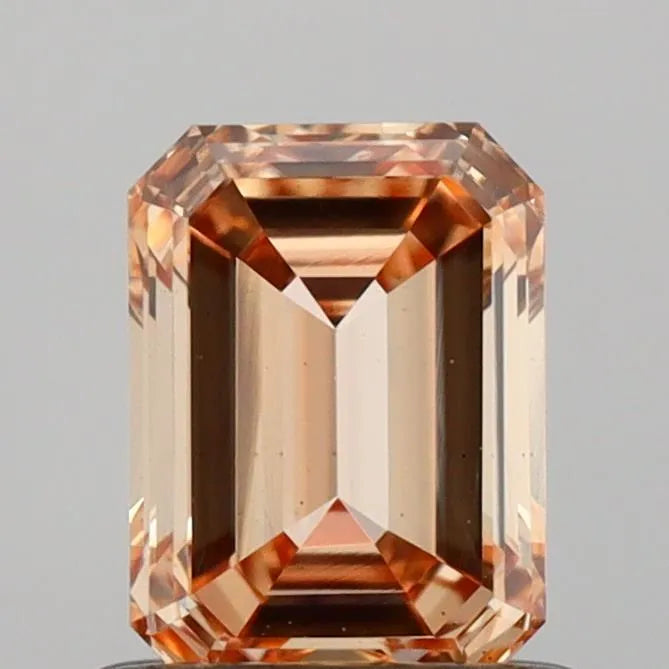 0.82ct Emerald Lab Grown Diamond (Colour Fancy Light Yellowish Brown, Clarity VS2, IGI Certified)