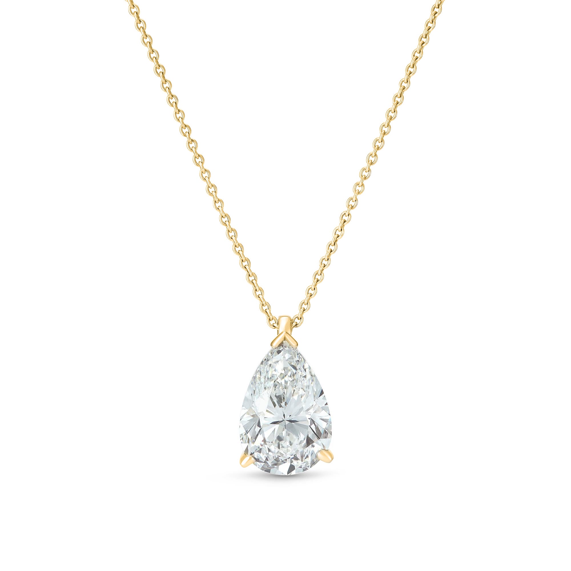 Classic Pear Solitare Diamond Pendant