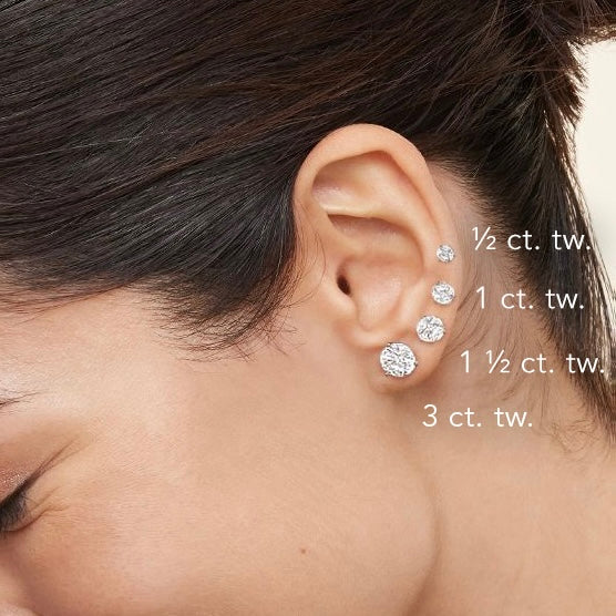 Round Lab Grown Diamond Earring Studs