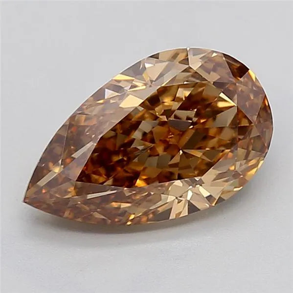 3.08ct Pear Lab Grown Diamond (Colour Fancy Brown, Clarity VVS2, IGI Certified)