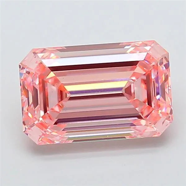 3.20ct Emerald Lab Grown Diamond (Colour Fancy Intense Pink, Clarity VS1, IGI Certified)