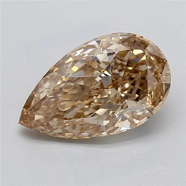3.37ct Pear Lab Grown Diamond (Colour Fancy Light Brown, Clarity VVS2, IGI Certified)
