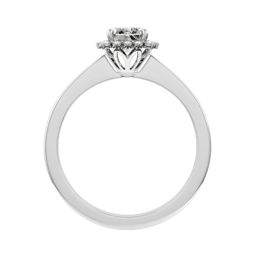 Radiant Natural Diamond Bridal Ring — front