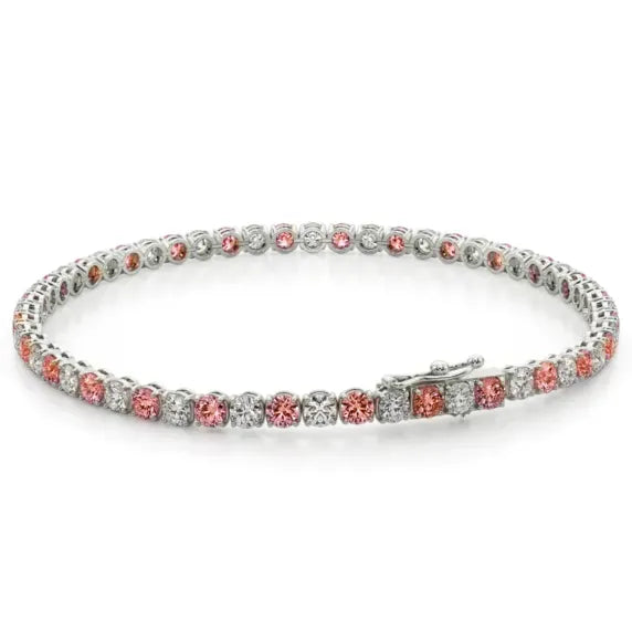 5 ct. tw. Pink and White Diamond Tennis Bracelet
