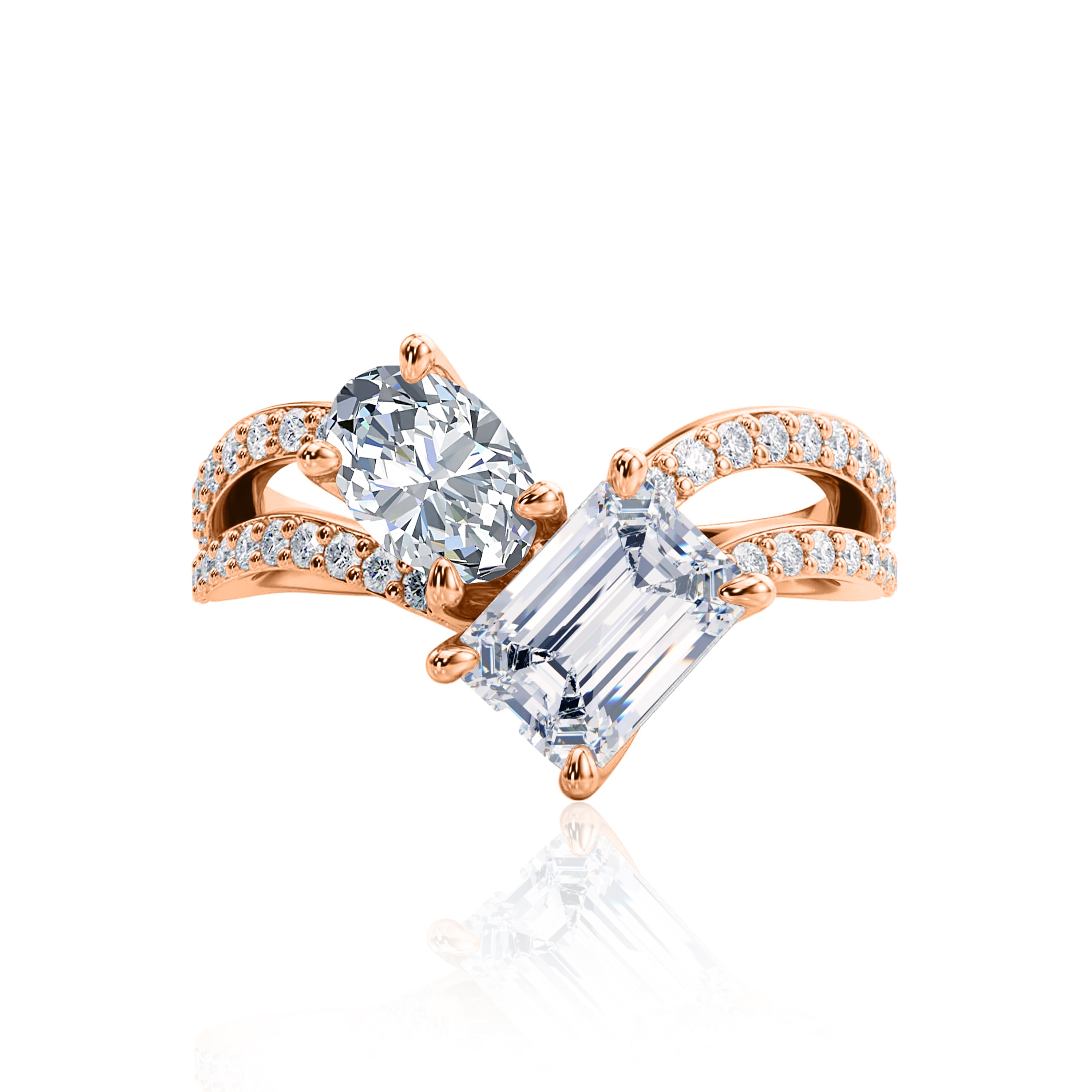 #Metal_14K Rose Gold#Shape_Emerald