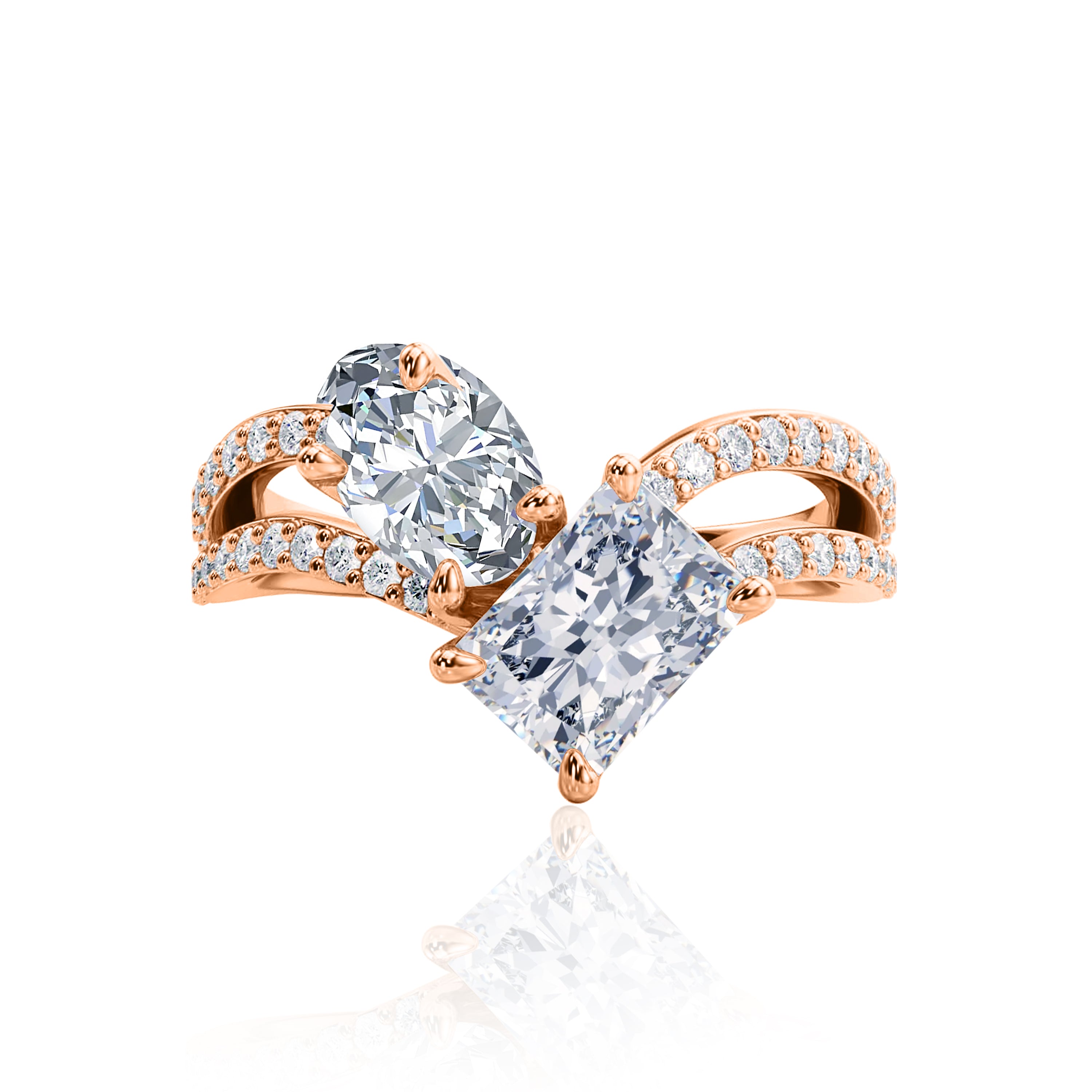 #Metal_14K Rose Gold#Shape_Radiant