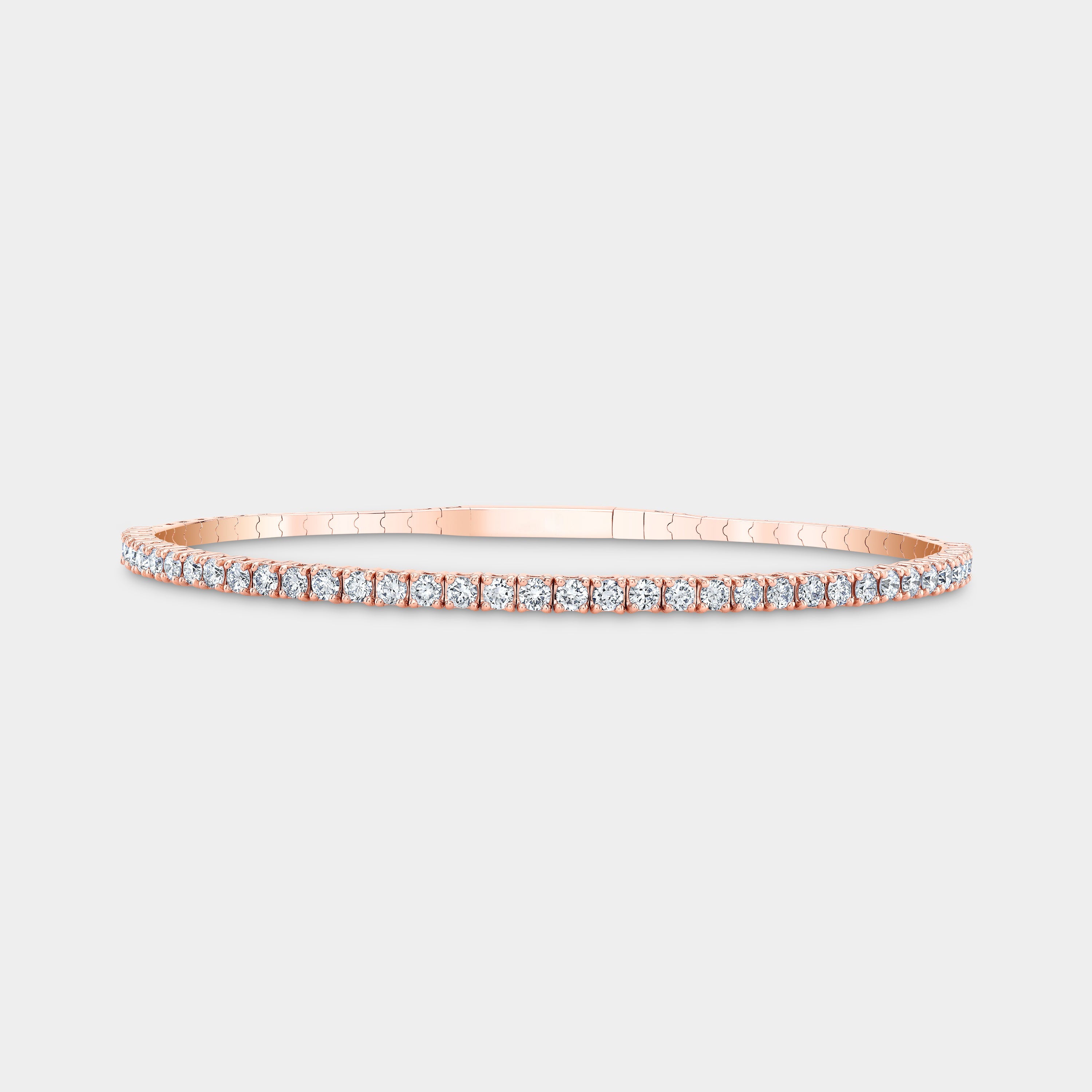 1.25ct Round Lab Grown Diamond Flexi Bangle Rose Gold in 14k Rose Gold - 1.25ct Lab Grown