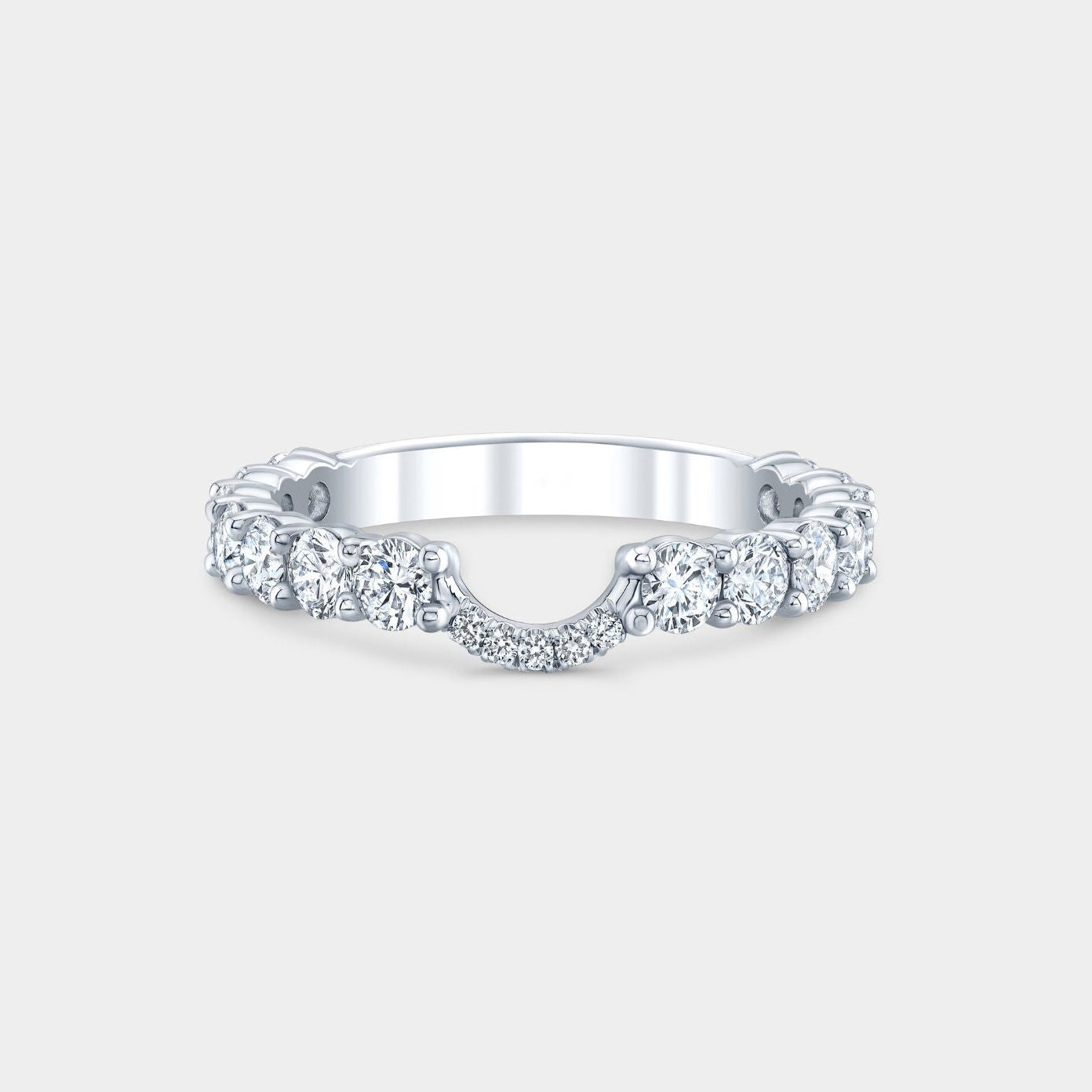 1ct Sophia Contour Lab Grown Round Diamond Bar 2.40mm Platinum Wedding Band