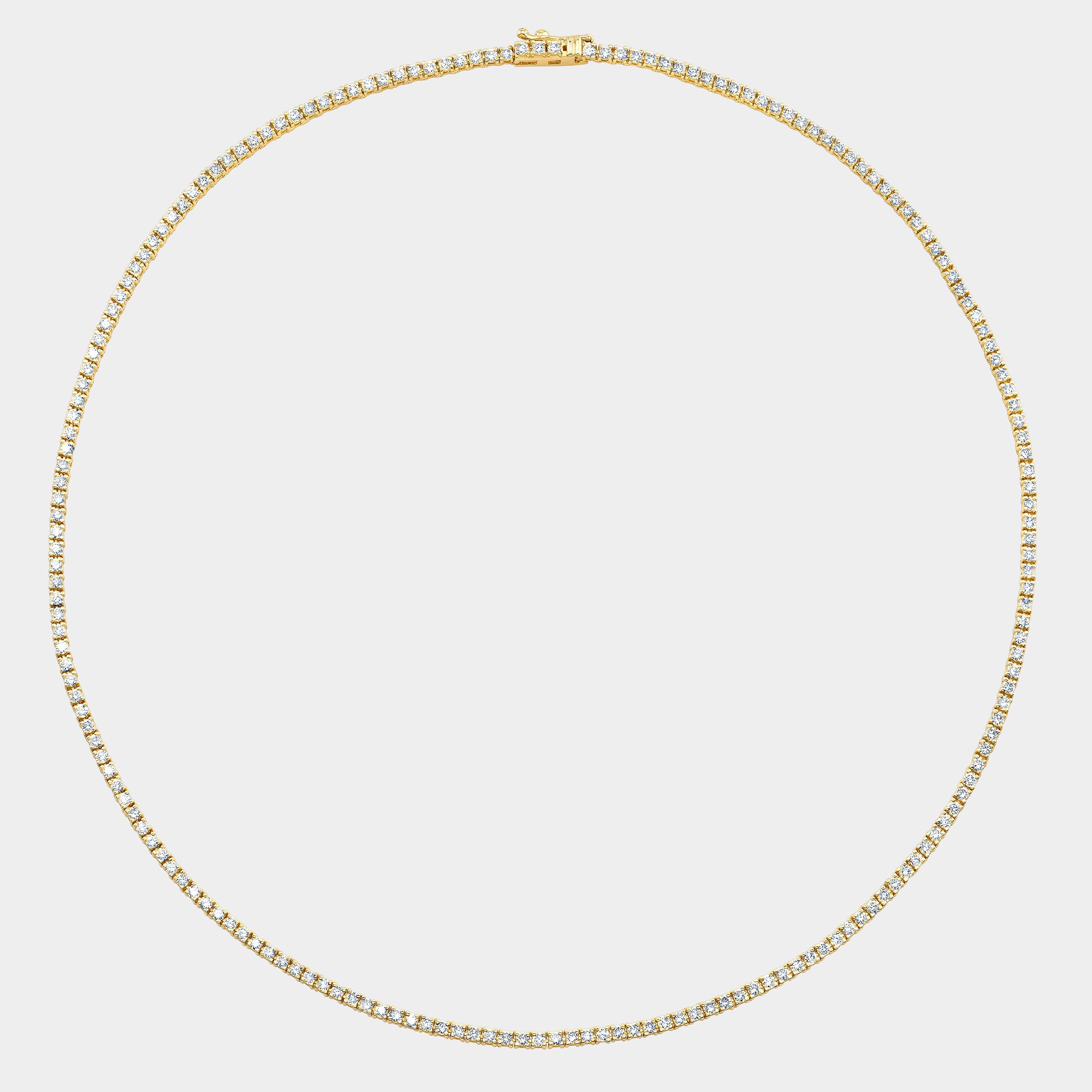 4ct Round Diamond Petite Choker Yellow Gold Tennis Necklace in 14k Yellow Gold