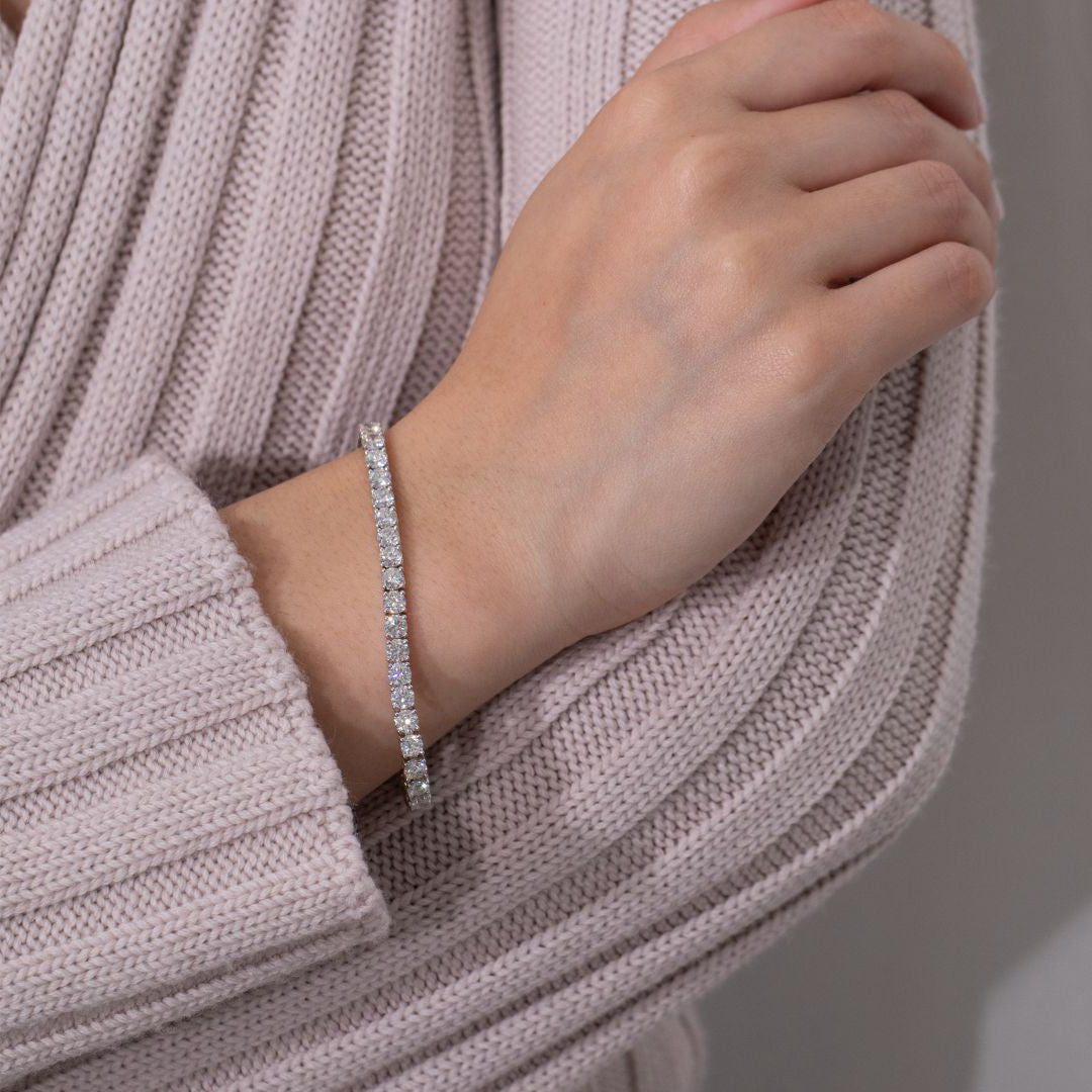 10ct Lab Diamond White Gold Tennis Bracelet in 14k white gold - 10.00ct Lab Grown