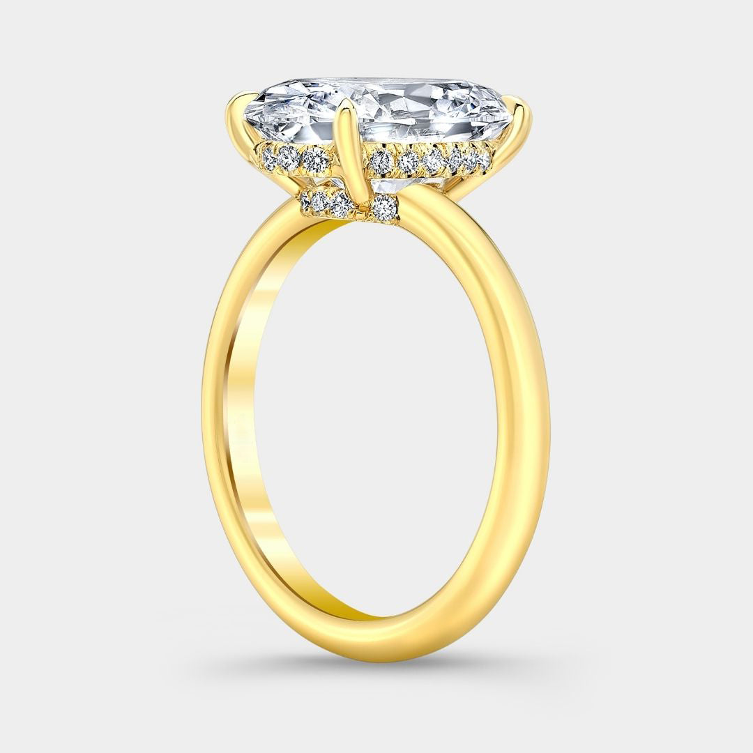 3.60ct The Hailey Lab Grown Oval Diamond Solitaire Yellow Gold Engagement Ring in 14k yellow gold