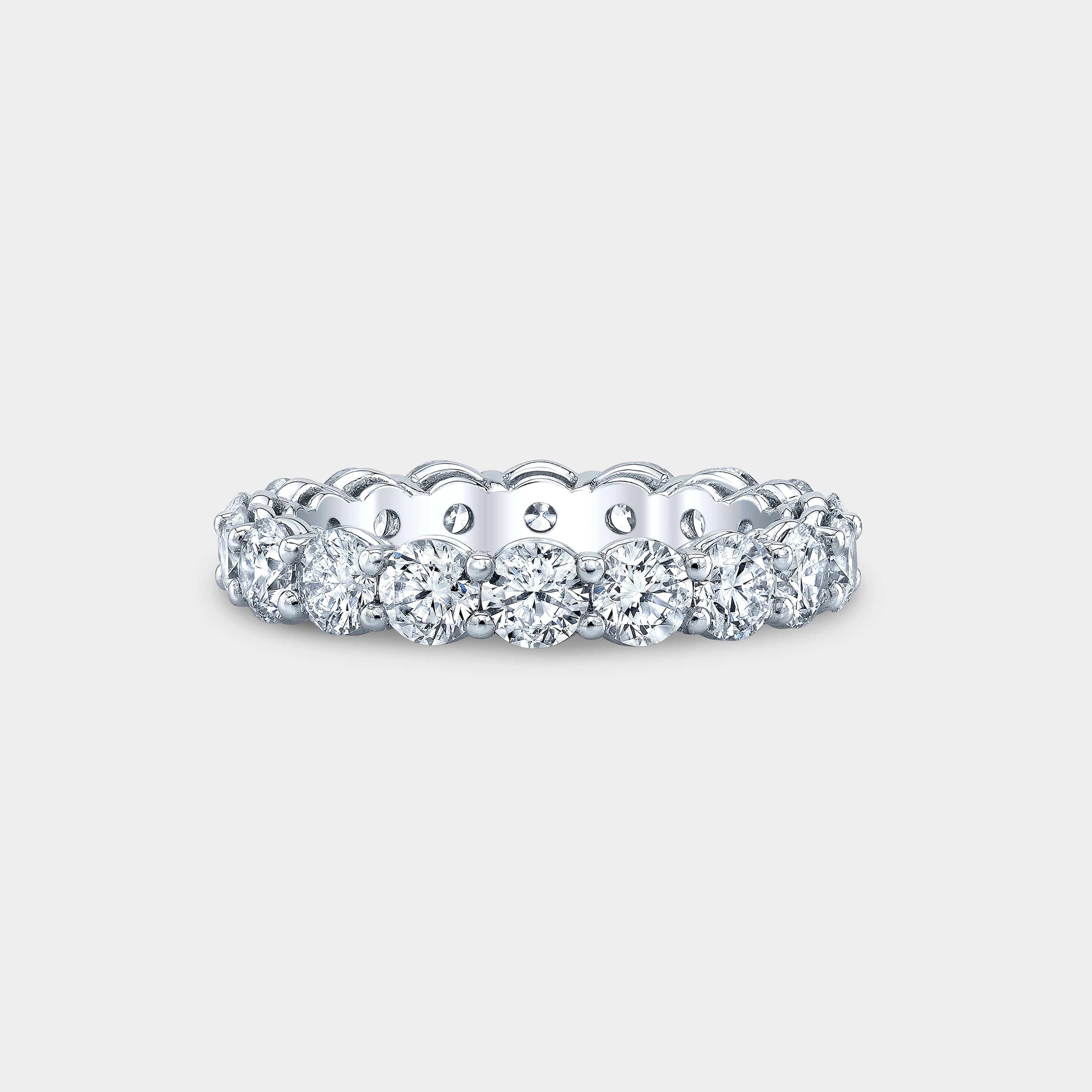 3ct Round Diamond Double Gallery Platinum Wedding Band