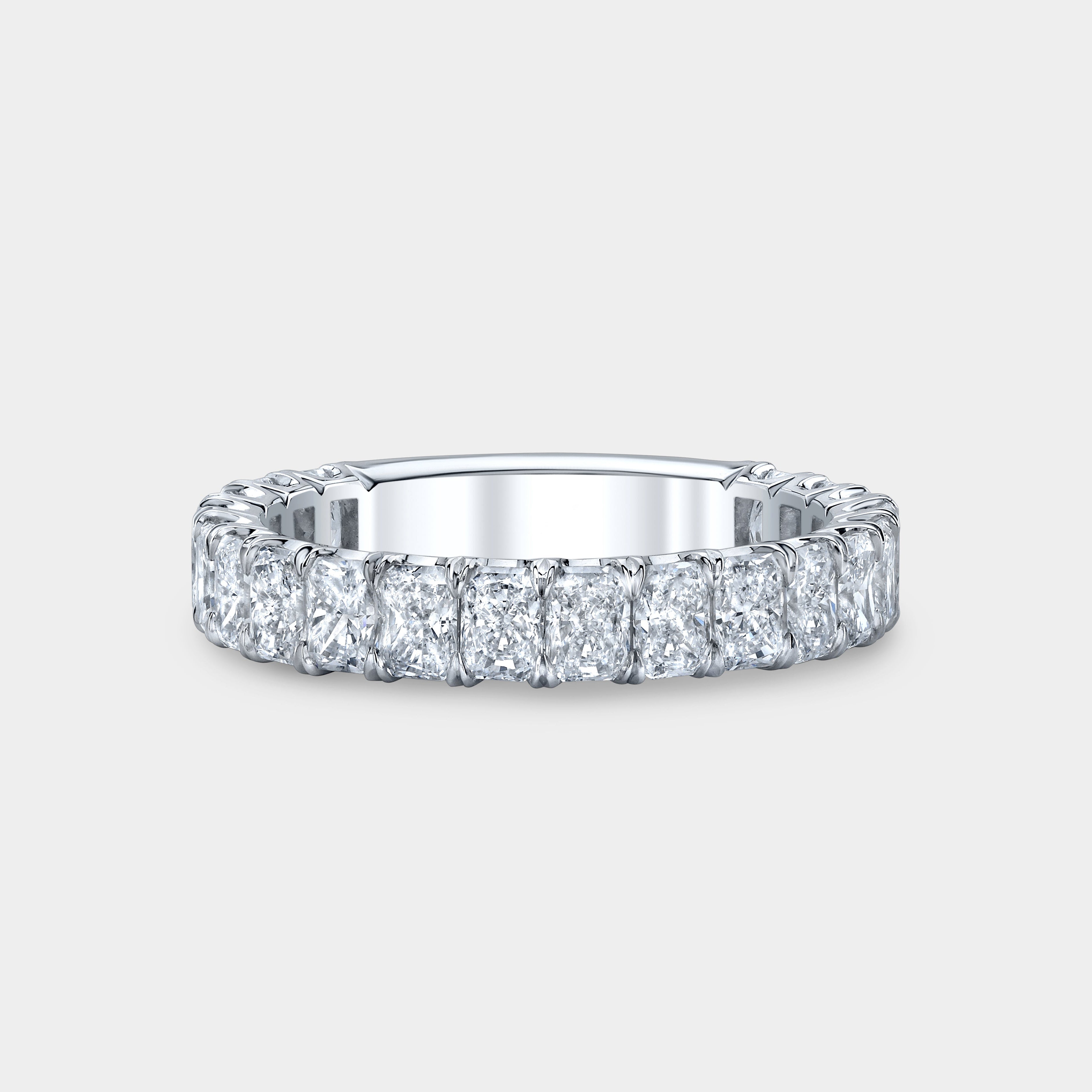3ct Radiant Diamond White Gold Wedding Band in 14k White Gold