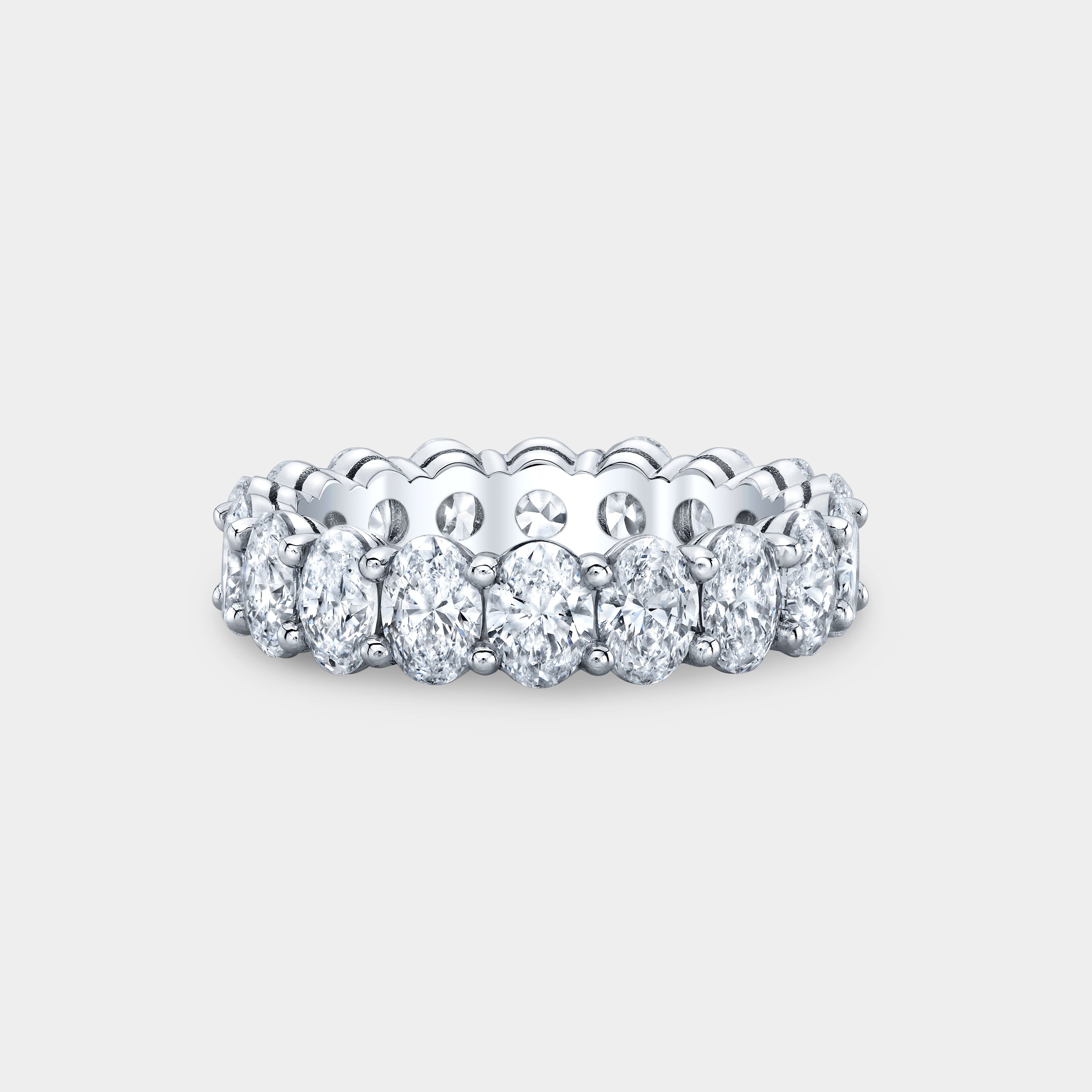 3.75ct Oval Diamond Platinum Eternity Band