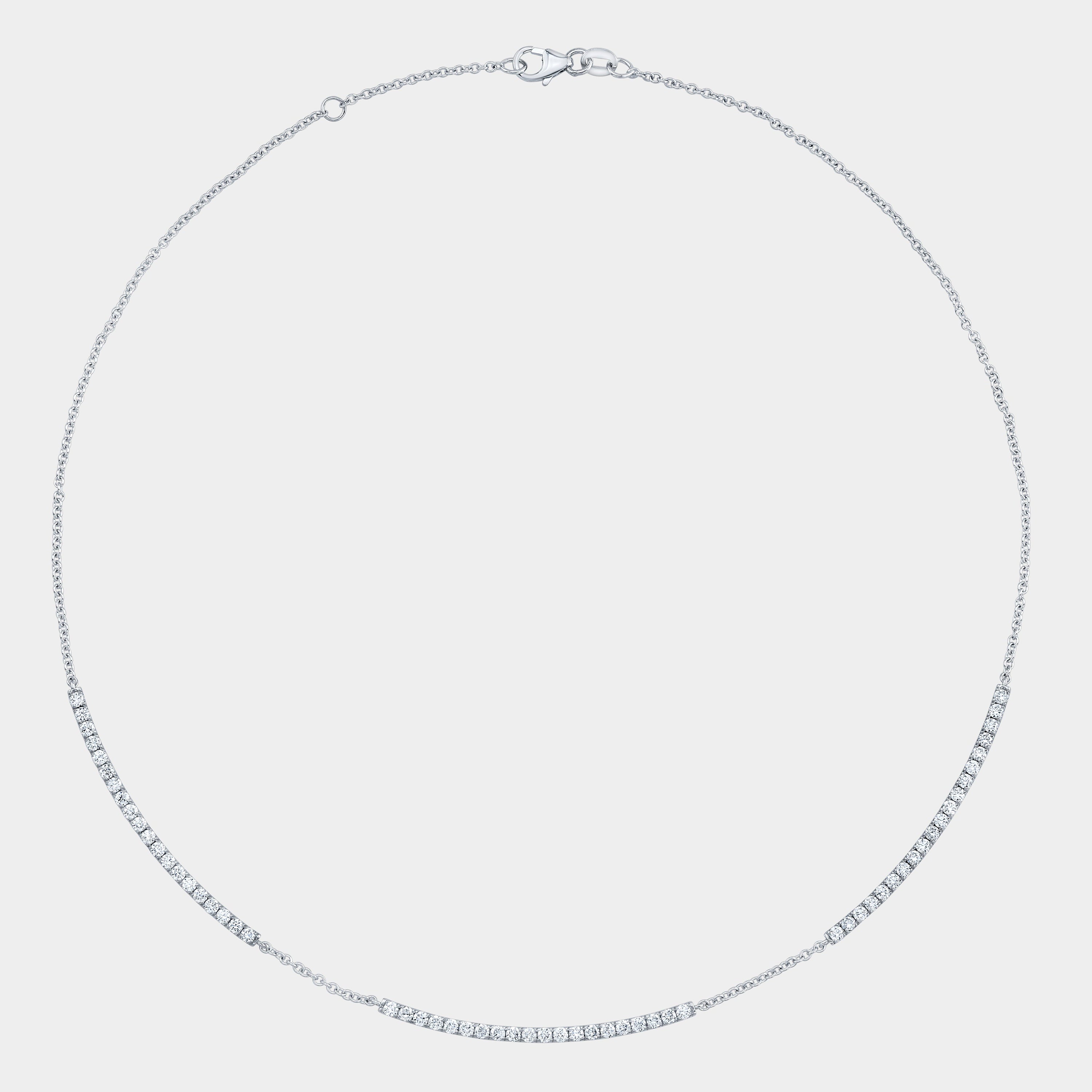 1.75ct Round Lab Grown Diamond Choker White Gold Necklace in 14k White Gold - 1.75ct Lab Grown