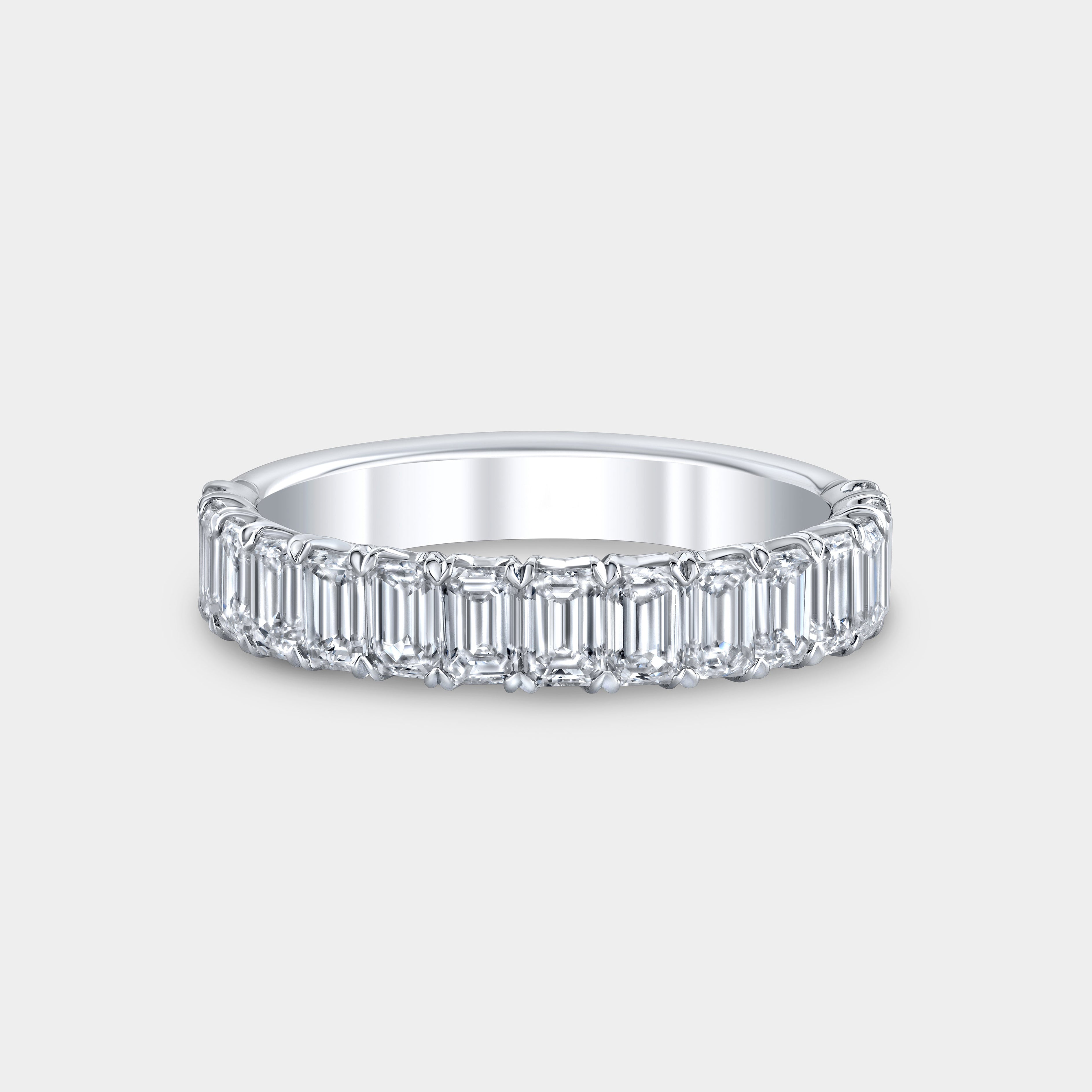 Chloe 1.50ct Petite Emerald Diamond 1/2 Way White Gold Band in 18K White Gold