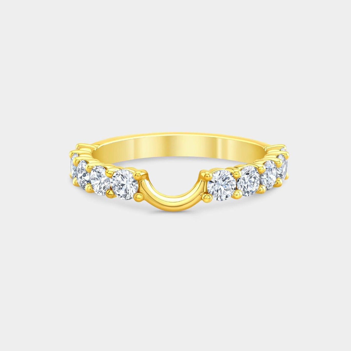 1ct Sophia Contour Lab Grown Round Diamond 2.80mm Yellow Gold Wedding Band in 14k yellow gold