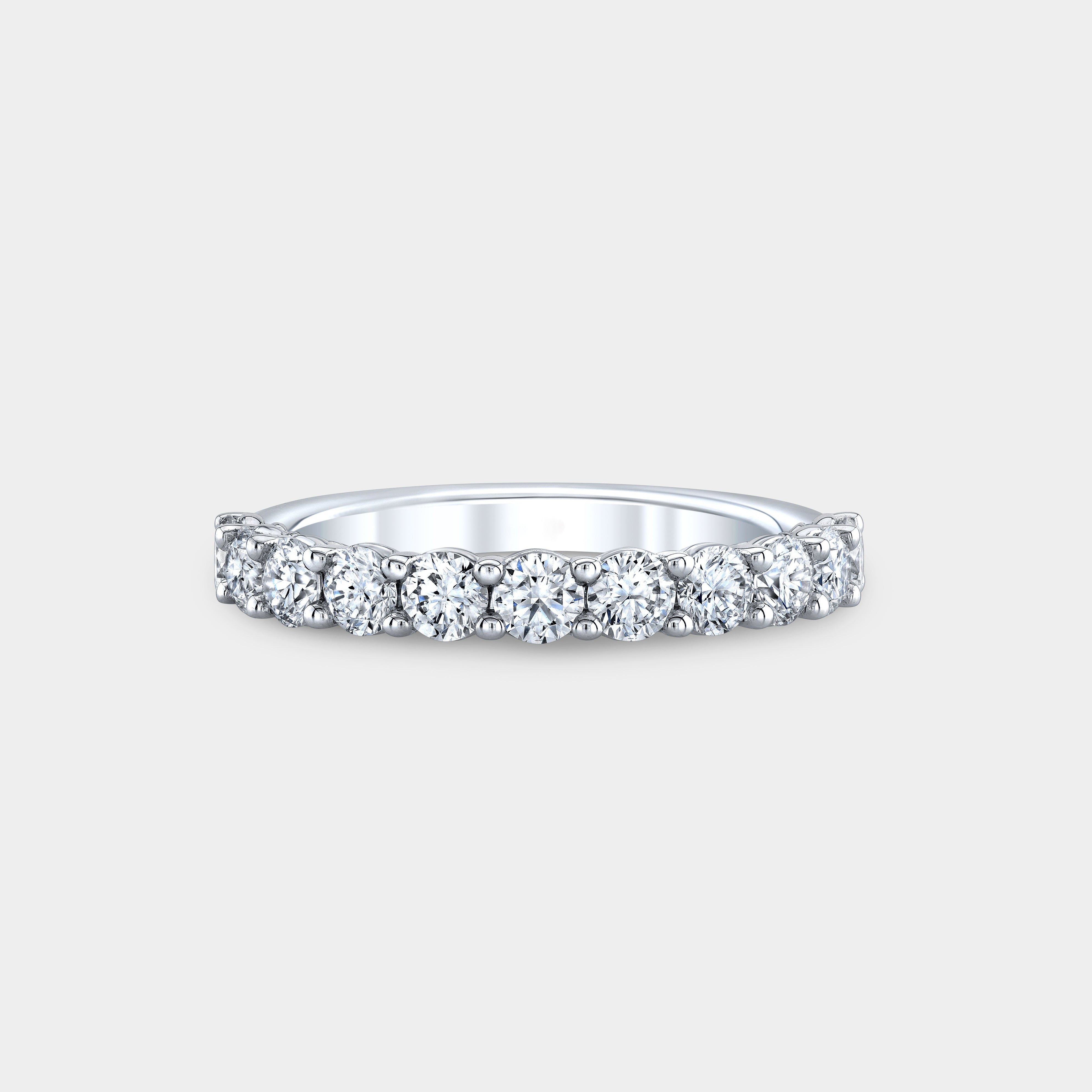 1ct Lab Grown Round Diamond Double Gallery 2.80mm White Gold Wedding Band in 18k white gold