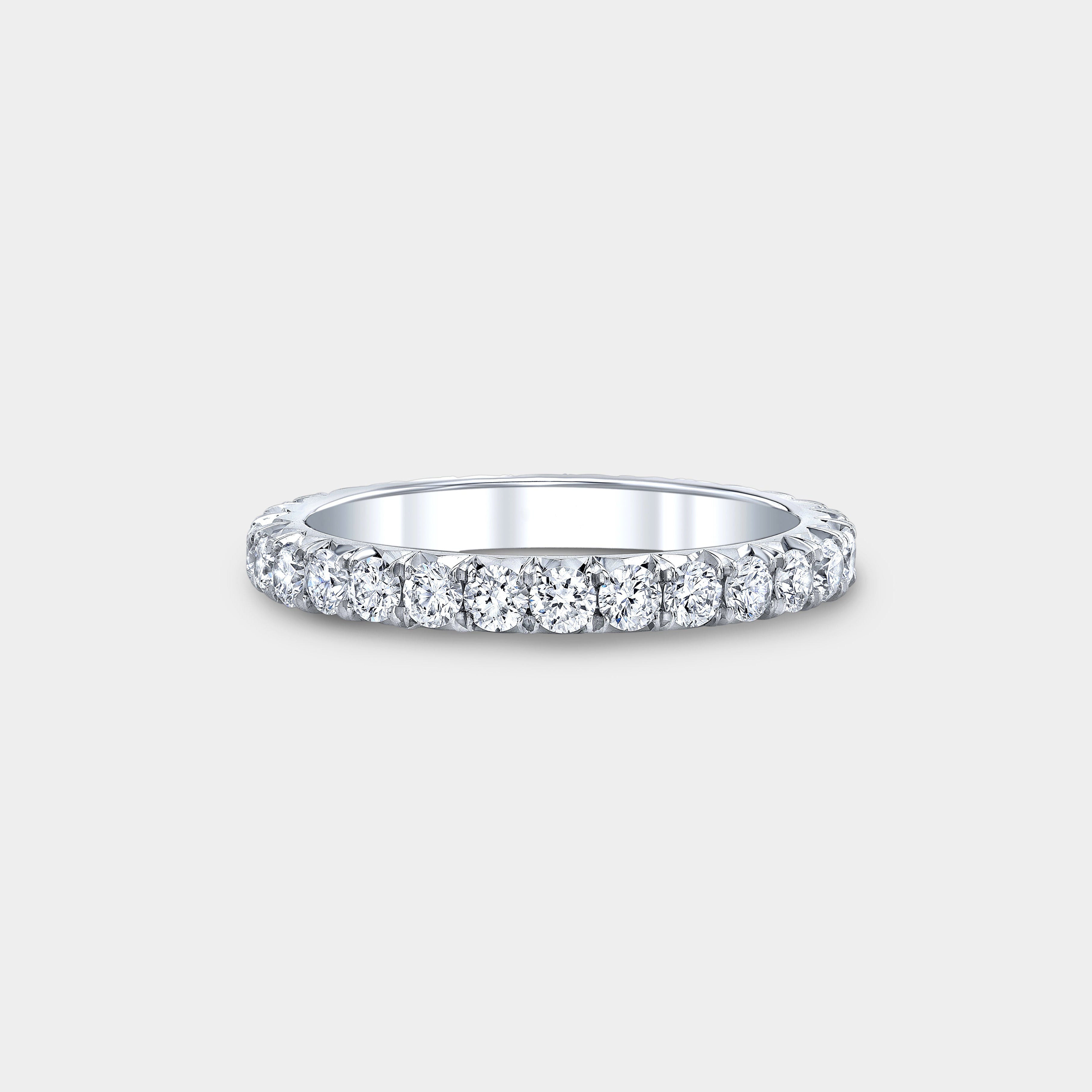 1ct French Pave Diamond Eternity Platinum Wedding Band