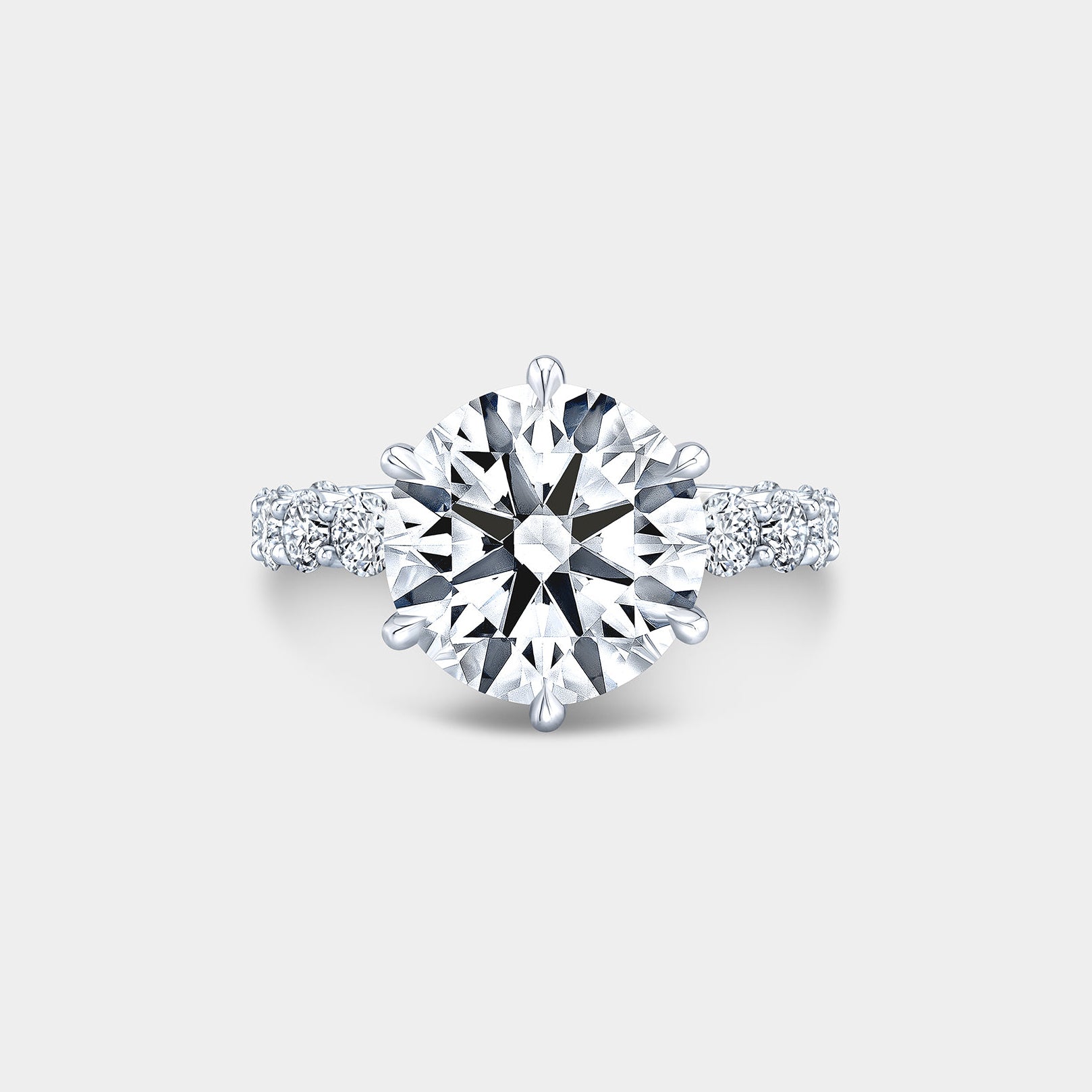 5.01ct Lab Grown Round Diamond Eloise Trellis Platinum Engagement Ring