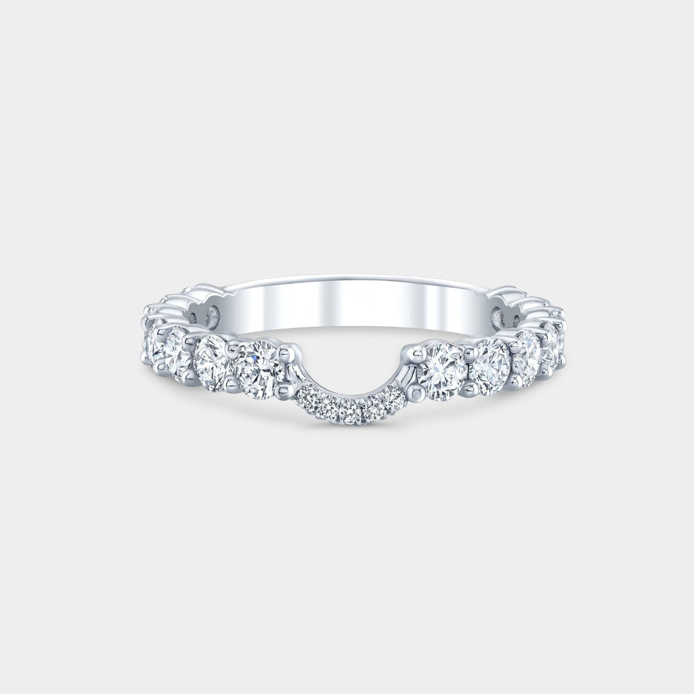 1ct Sophia Contour Round Diamond Bar 2.40mm Platinum Wedding Band