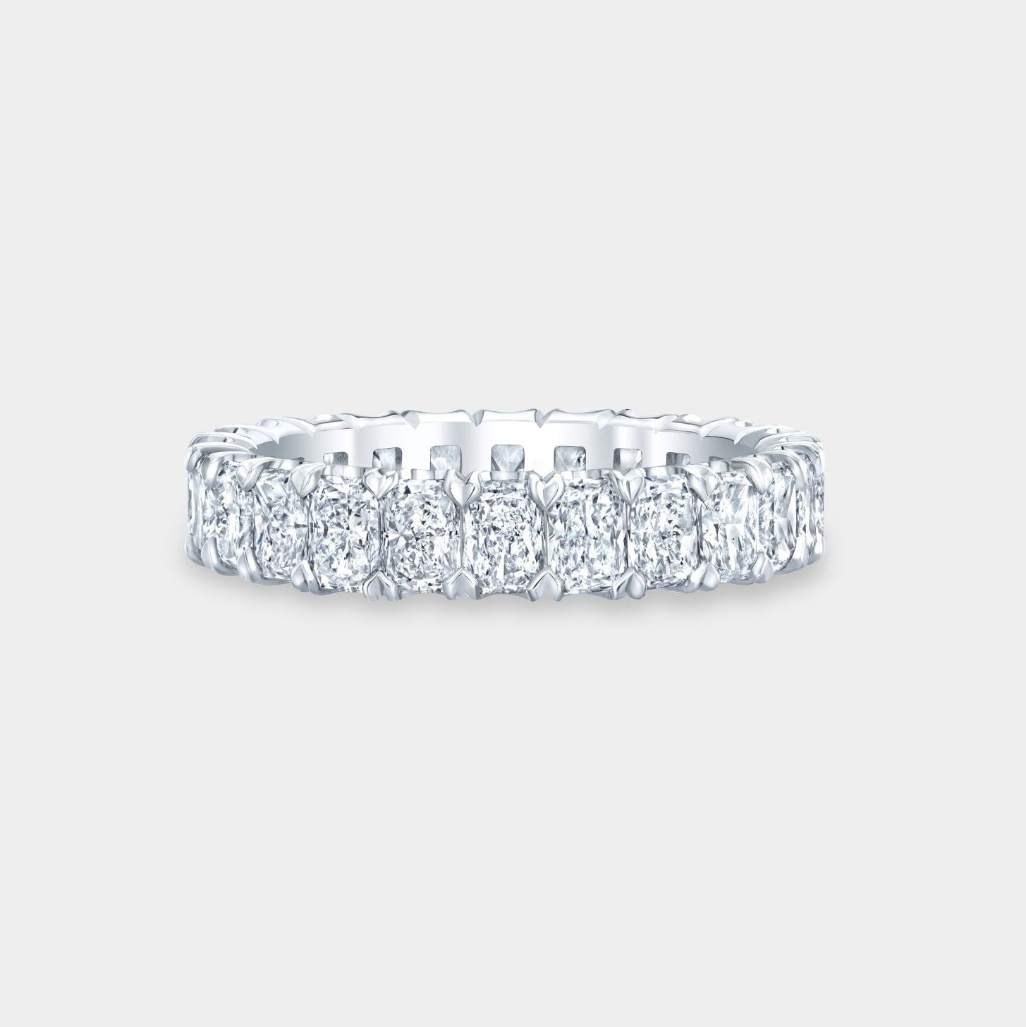3.25ct Radiant Diamond Chloe 3.80mm Eternity Platinum Wedding Band