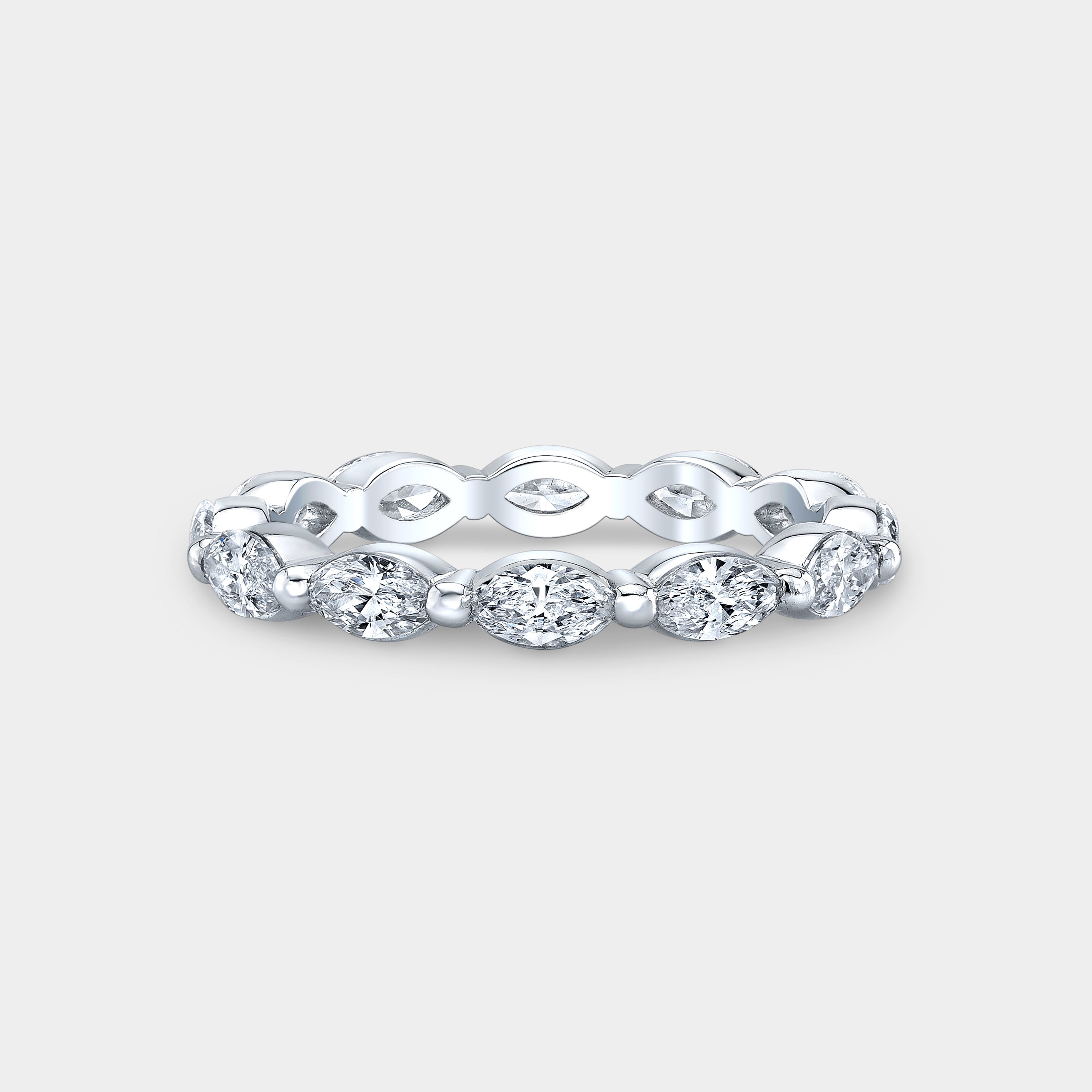 1.50ct Marquise Diamond Shared Prong Eternity Band in Platinum - 1.50ct Lab Grown