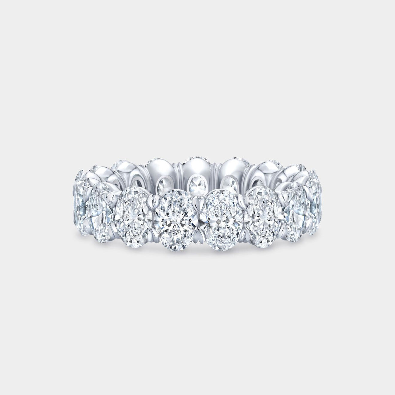 4.25ct Victoria Oval Diamond 5.25mm Platinum Eternity Wedding Band