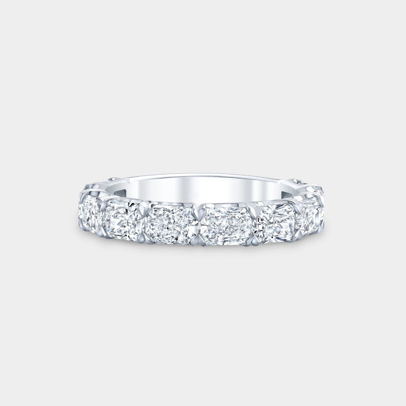 2.50ct Radiant Diamond East West Chloe 3.40mm Platinum Wedding Band