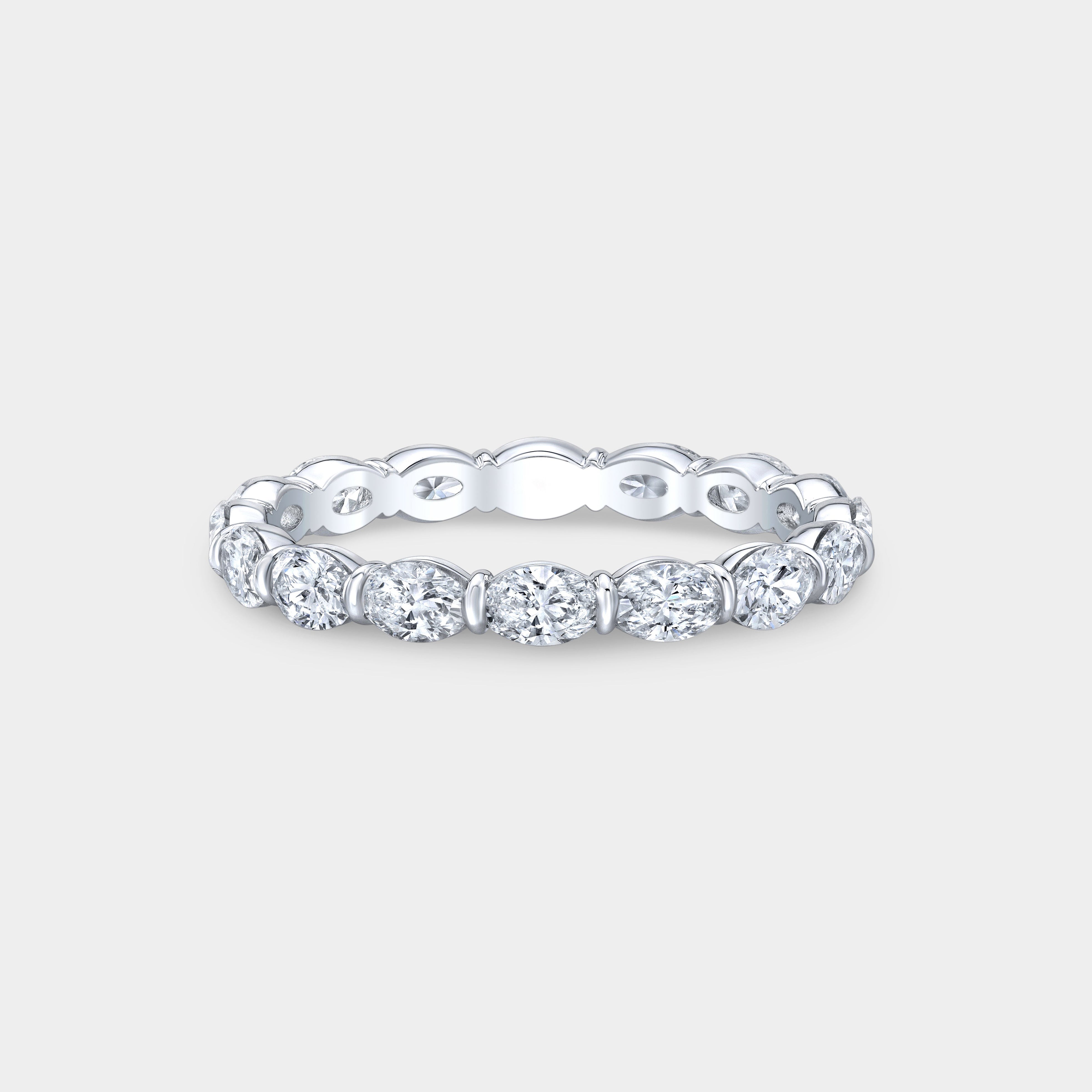 1.50ct Oval Diamond East West Platinum Eternity Band