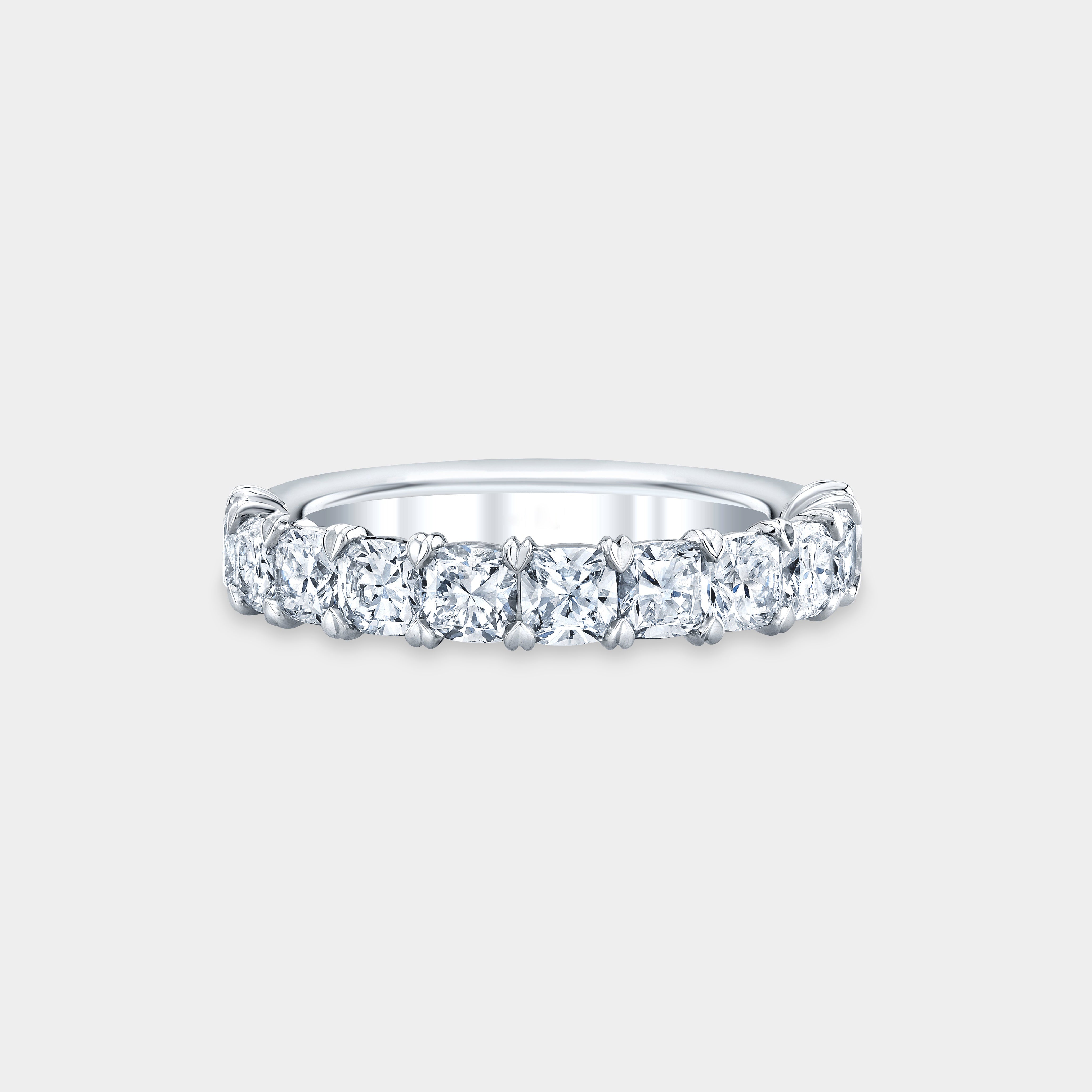 1.50ct Cushion Diamond Victoria 1/2 Way Platinum Wedding Band