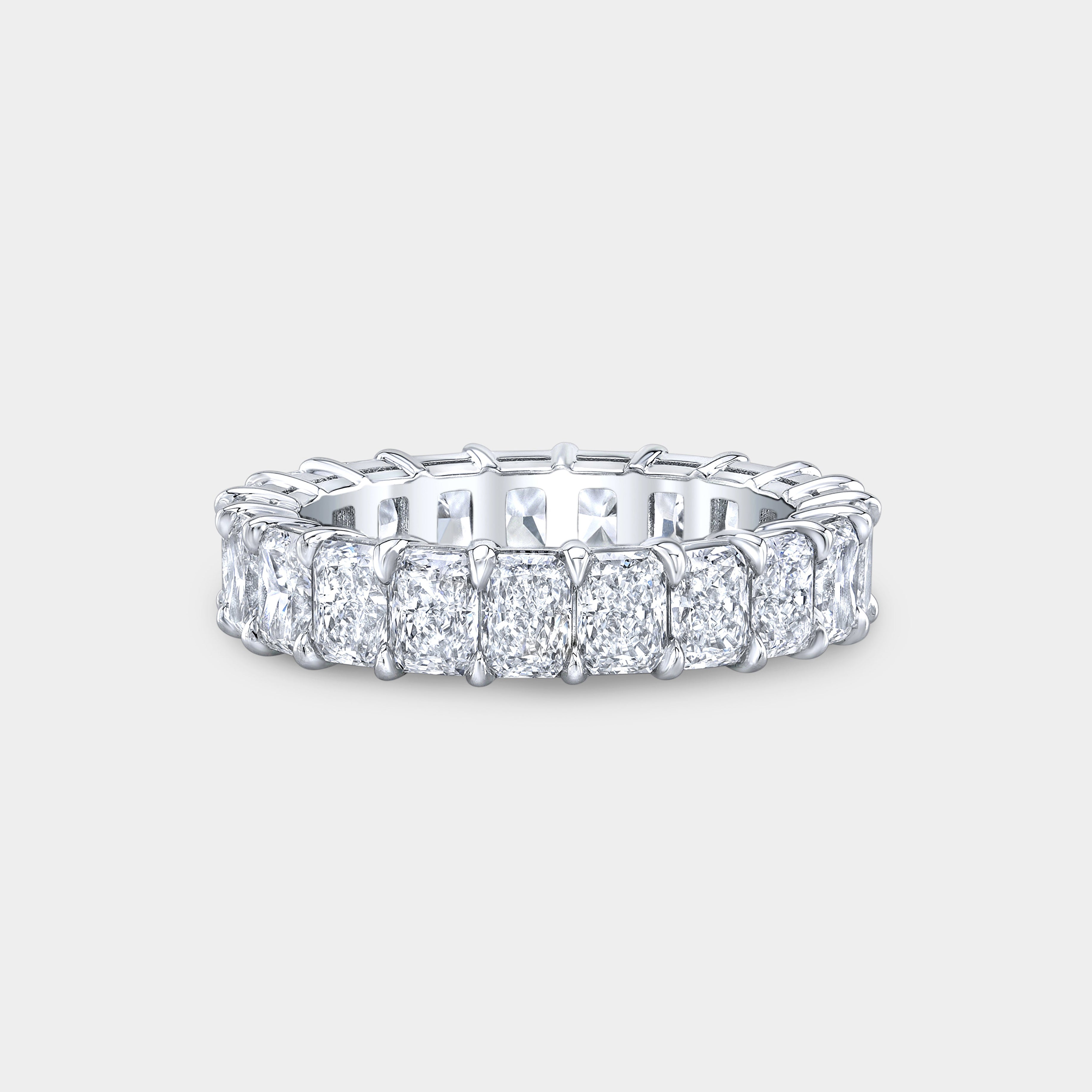 5ct Radiant Diamond Platinum Eternity Band