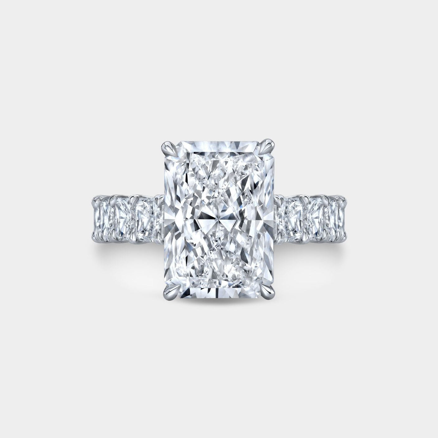 4.06ct Lab Grown Radiant Diamond Platinum Engagement Ring