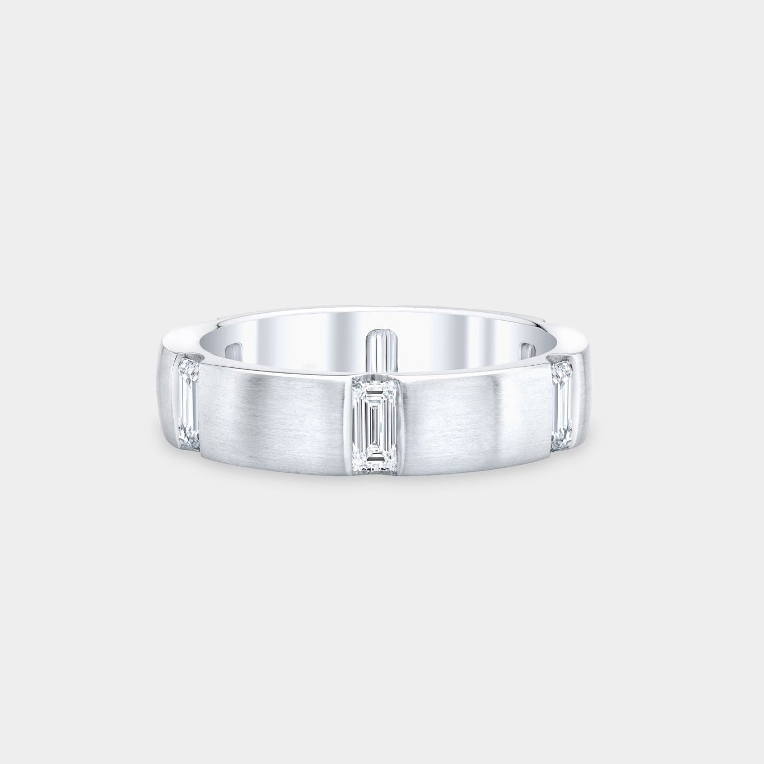 1ct Baguette Diamond 5.50mm Men's Platinum Eternity Band