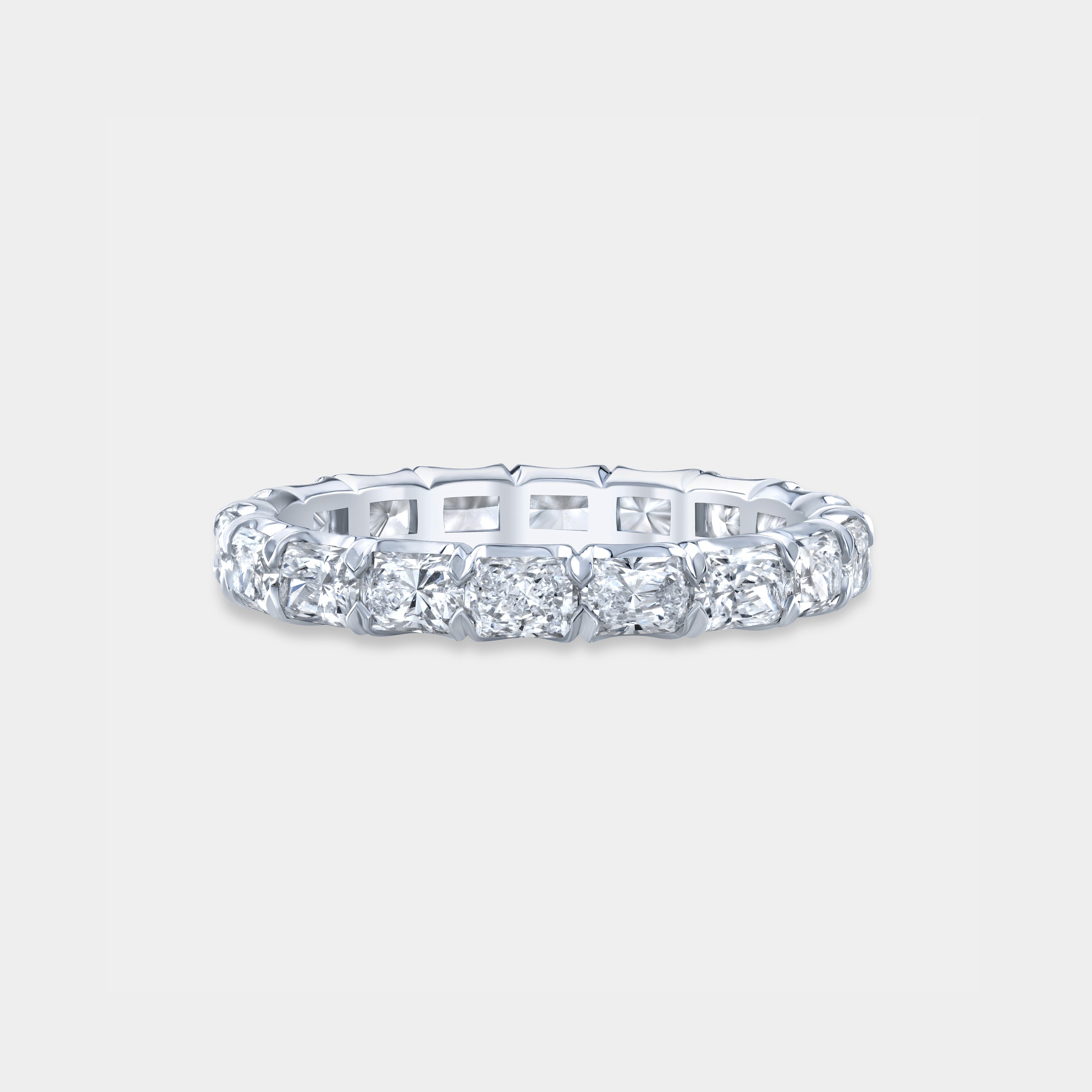 2ct Radiant Diamond East West Petite Platinum Eternity Band