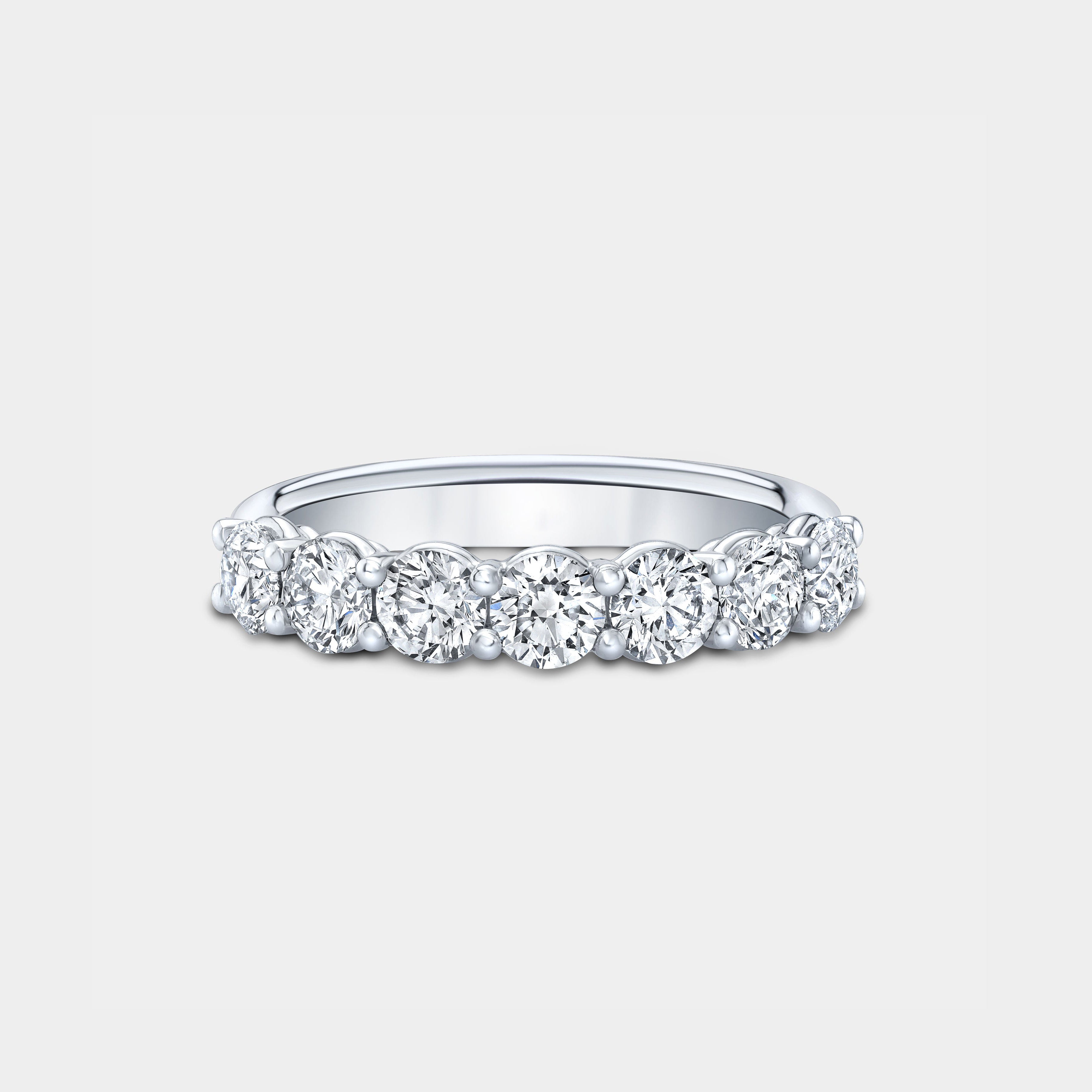 1.25ct Round Diamond 7 Stone Platinum Wedding Band