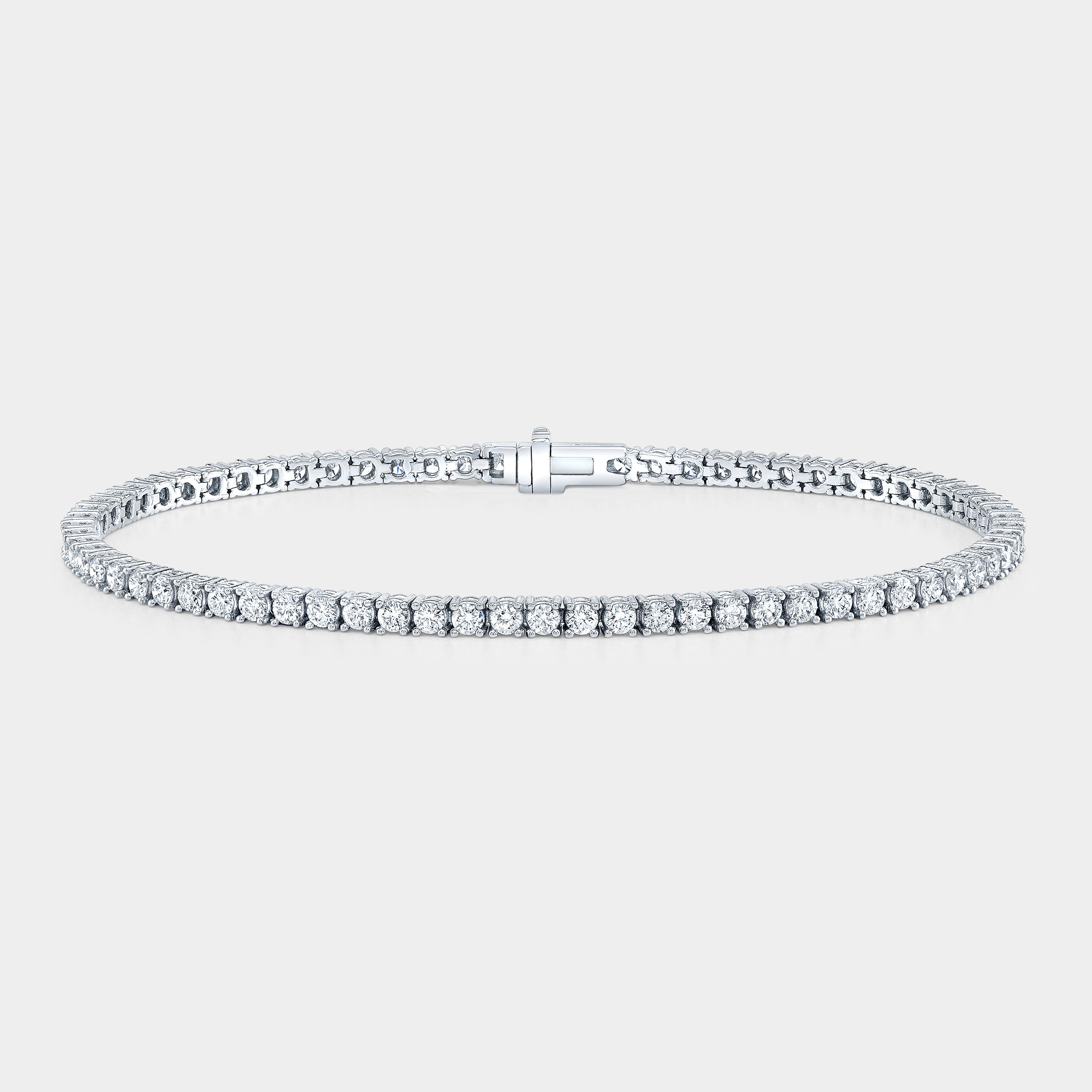 2.50ct Round Diamond Petite White Gold Tennis Bracelet