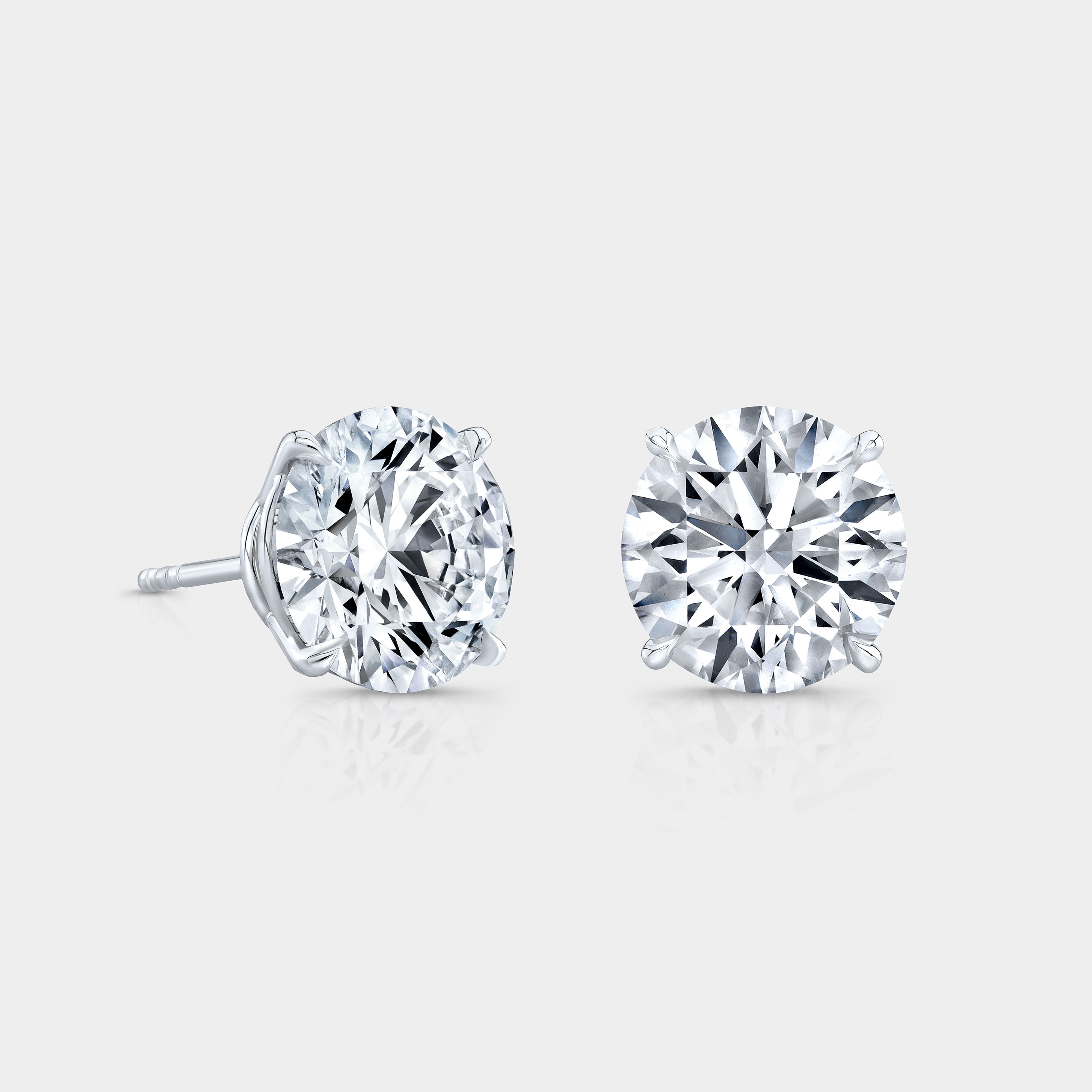 5ct Round Lab Grown Diamond White Gold Earrings Stud in 14k White Gold